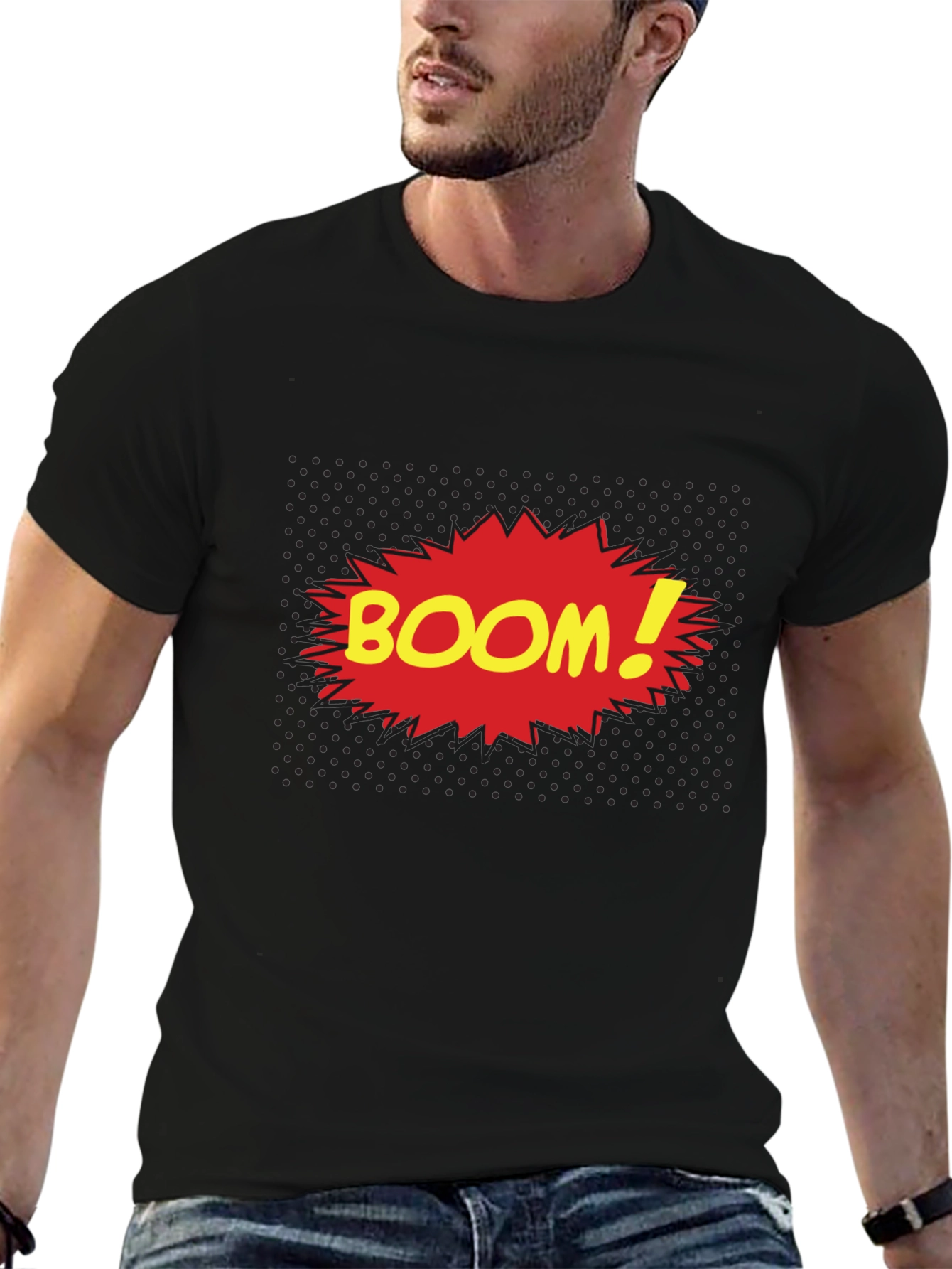 Comic Book Style BOOM! T-Shirt - Black