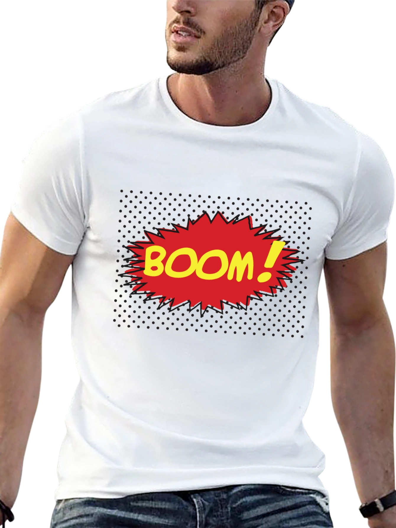 Comic Book Style BOOM! T-Shirt - Black