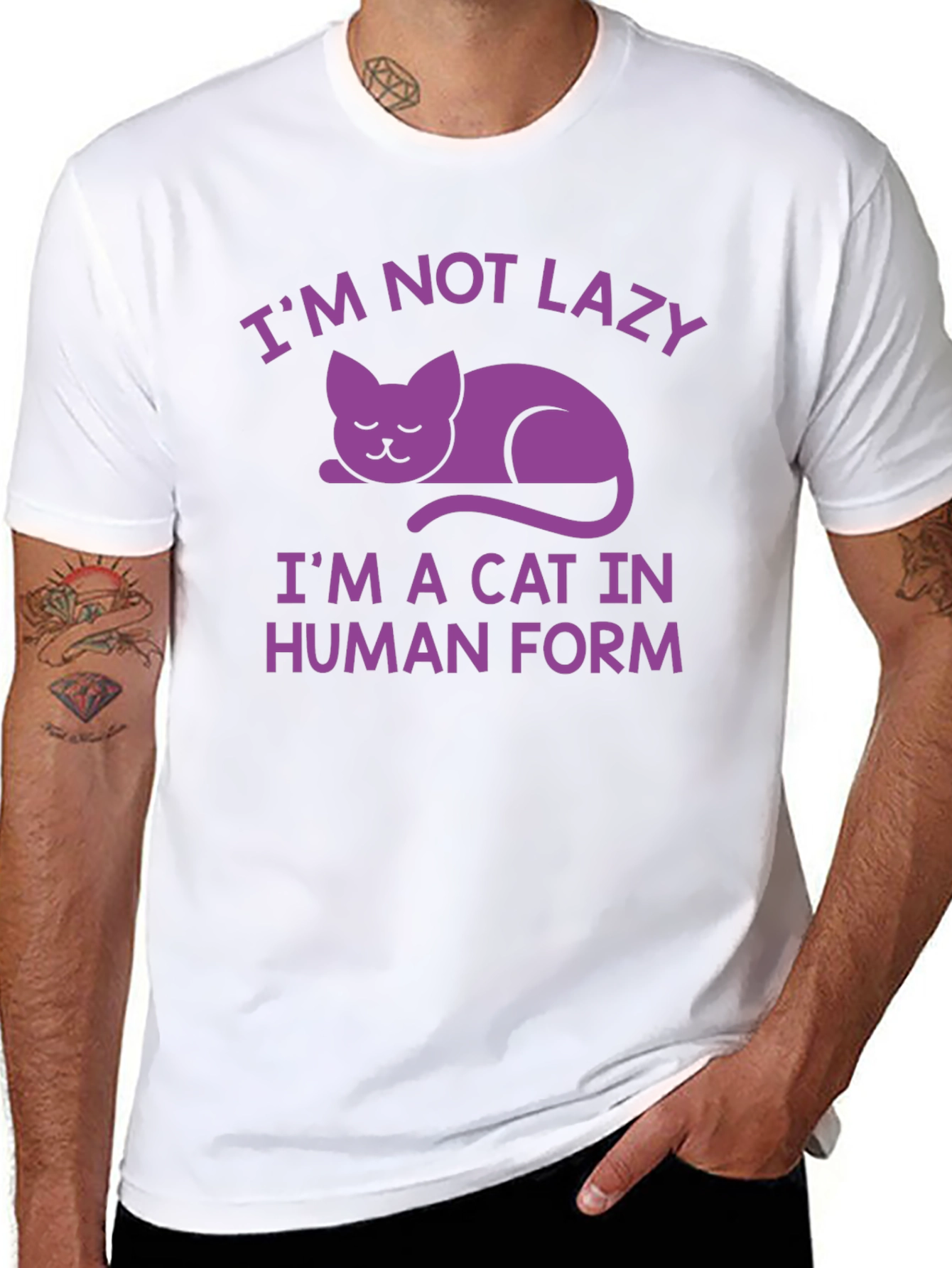 Im Not Lazy Cat T-Shirt - Funny Novelty Tee