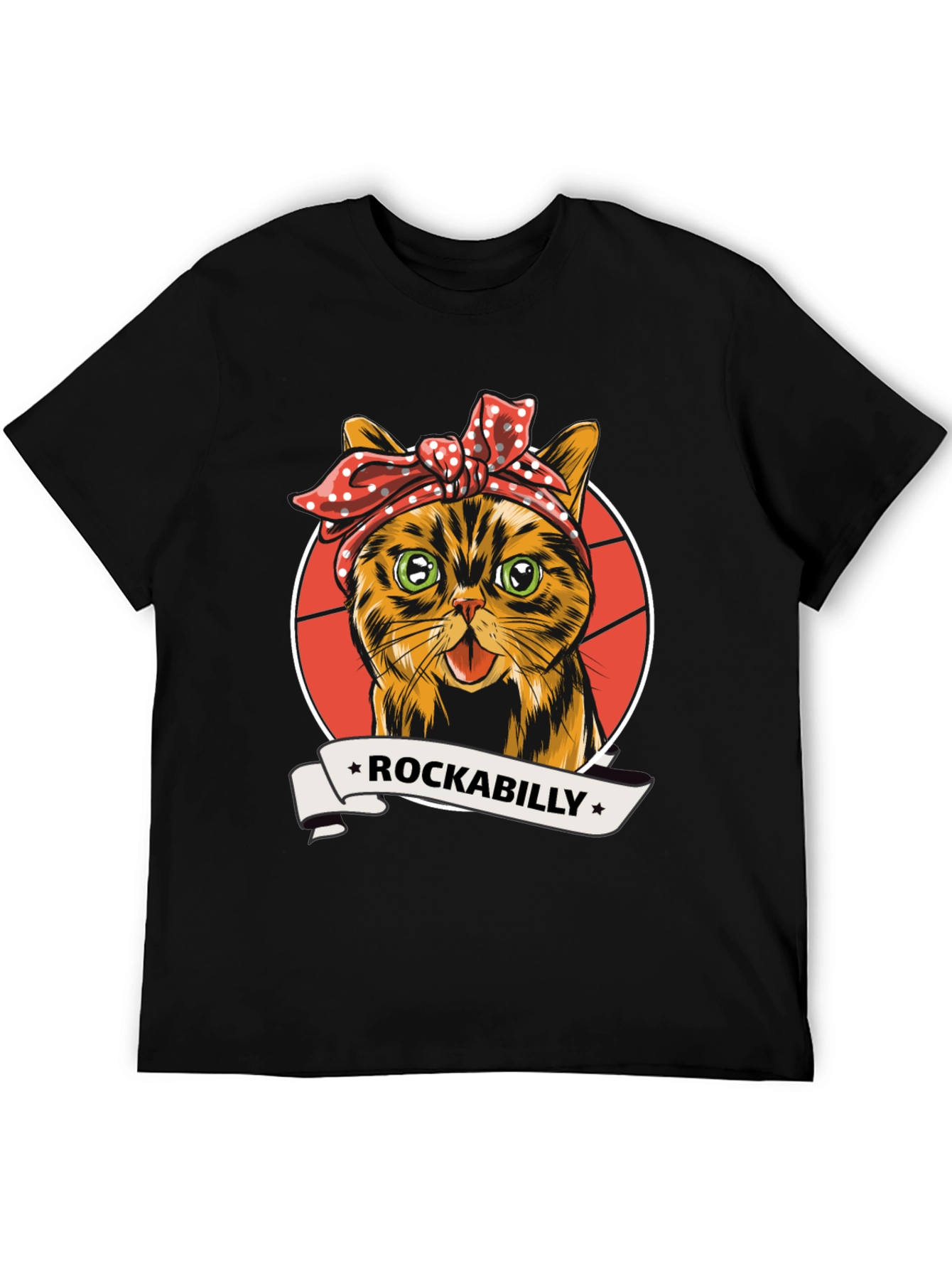 Rockabilly Cat T-Shirt - Cool Retro Style!