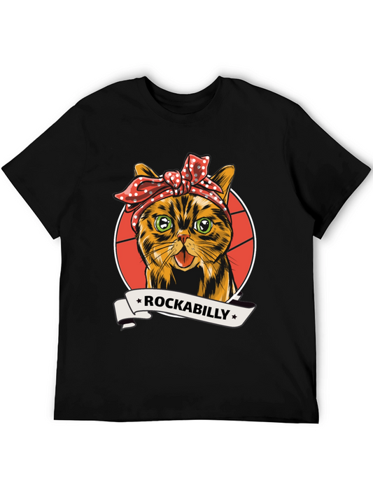 Rockabilly Cat T-Shirt - Cool Retro Style!