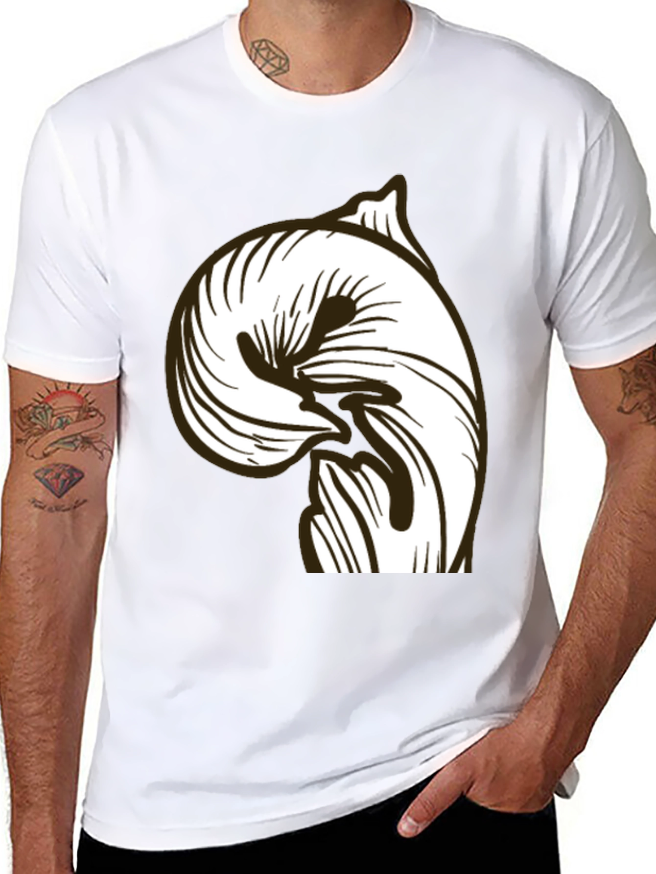 Abstract Graphic Black T-Shirt - Modern Casual Style