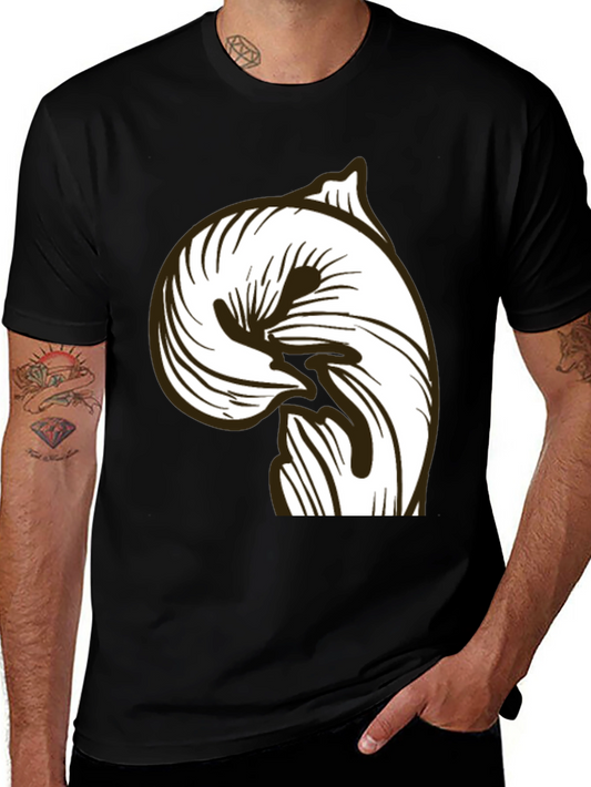 Abstract Graphic Black T-Shirt - Modern Casual Style
