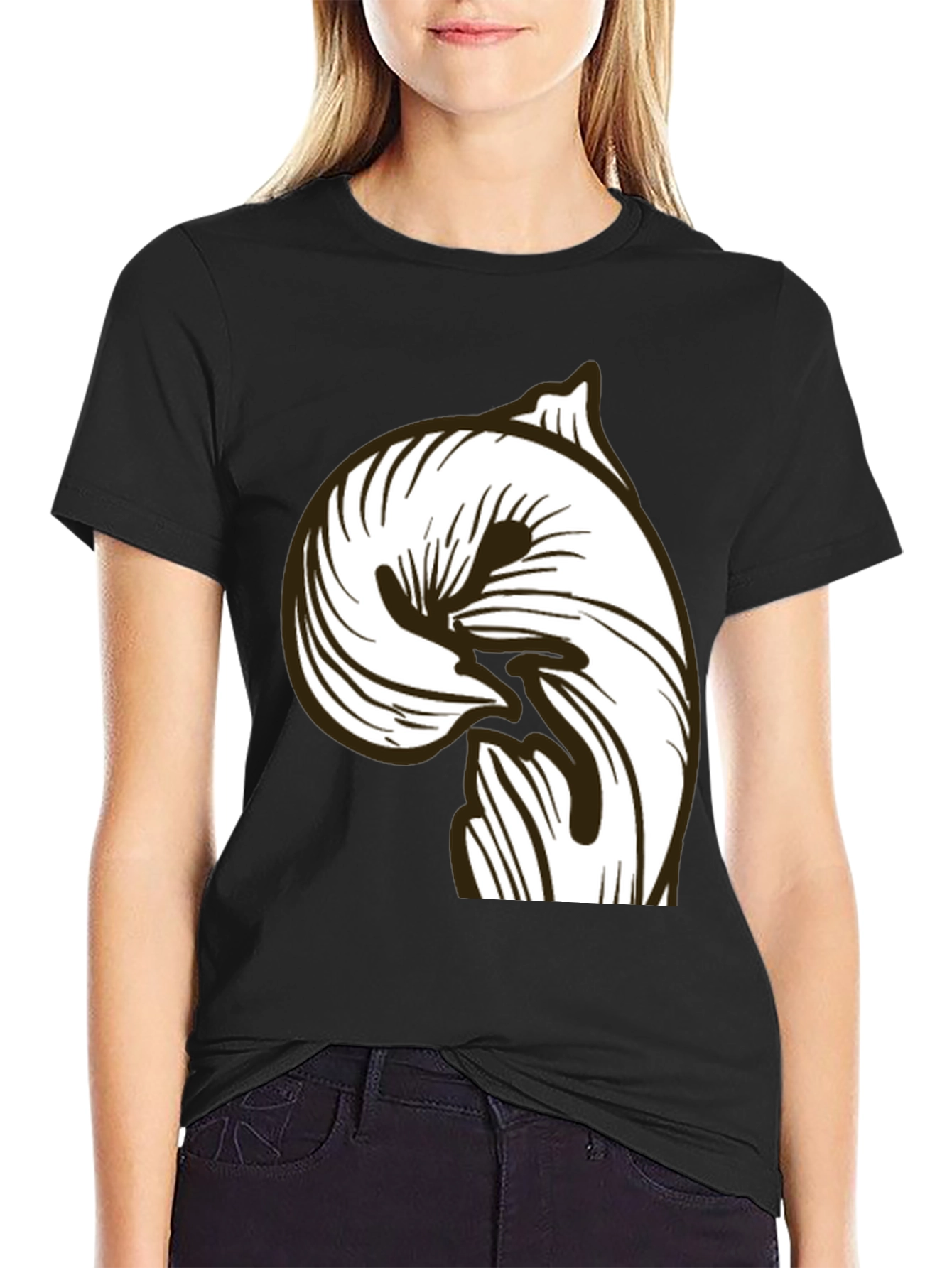 Abstract Graphic Black T-Shirt - Modern Casual Style