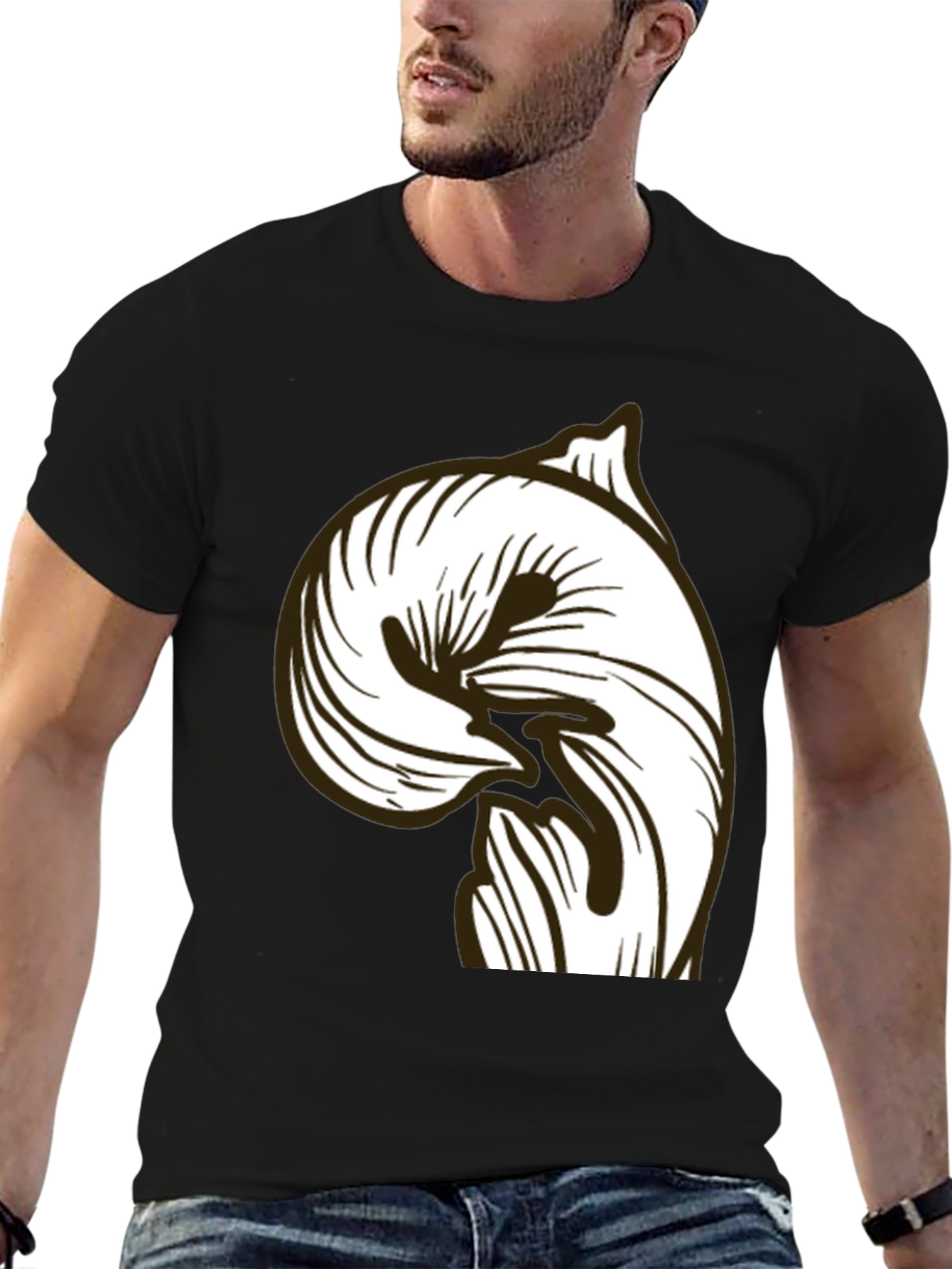 Abstract Graphic Black T-Shirt - Modern Casual Style