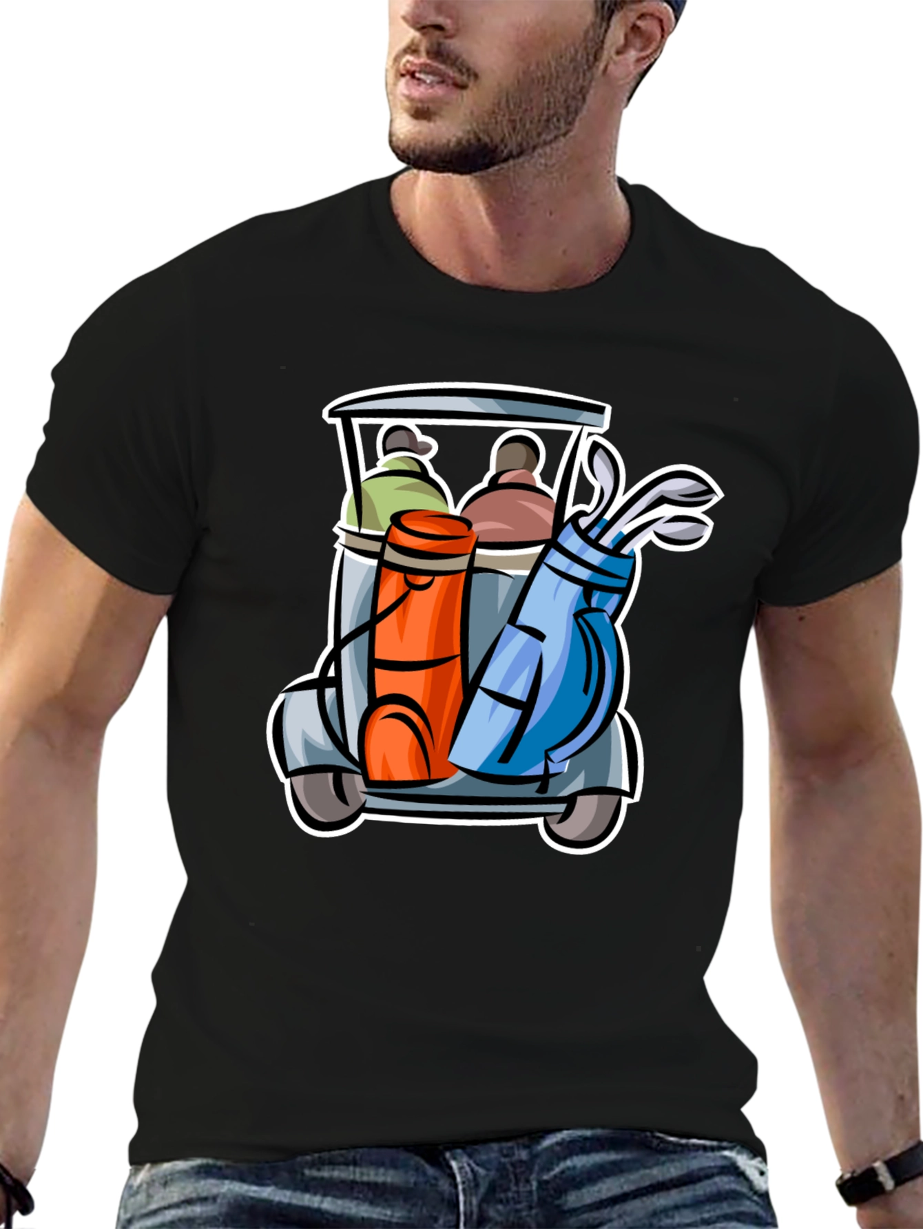 Golf Cart Graphic Tee - Fun Golfing T-Shirt