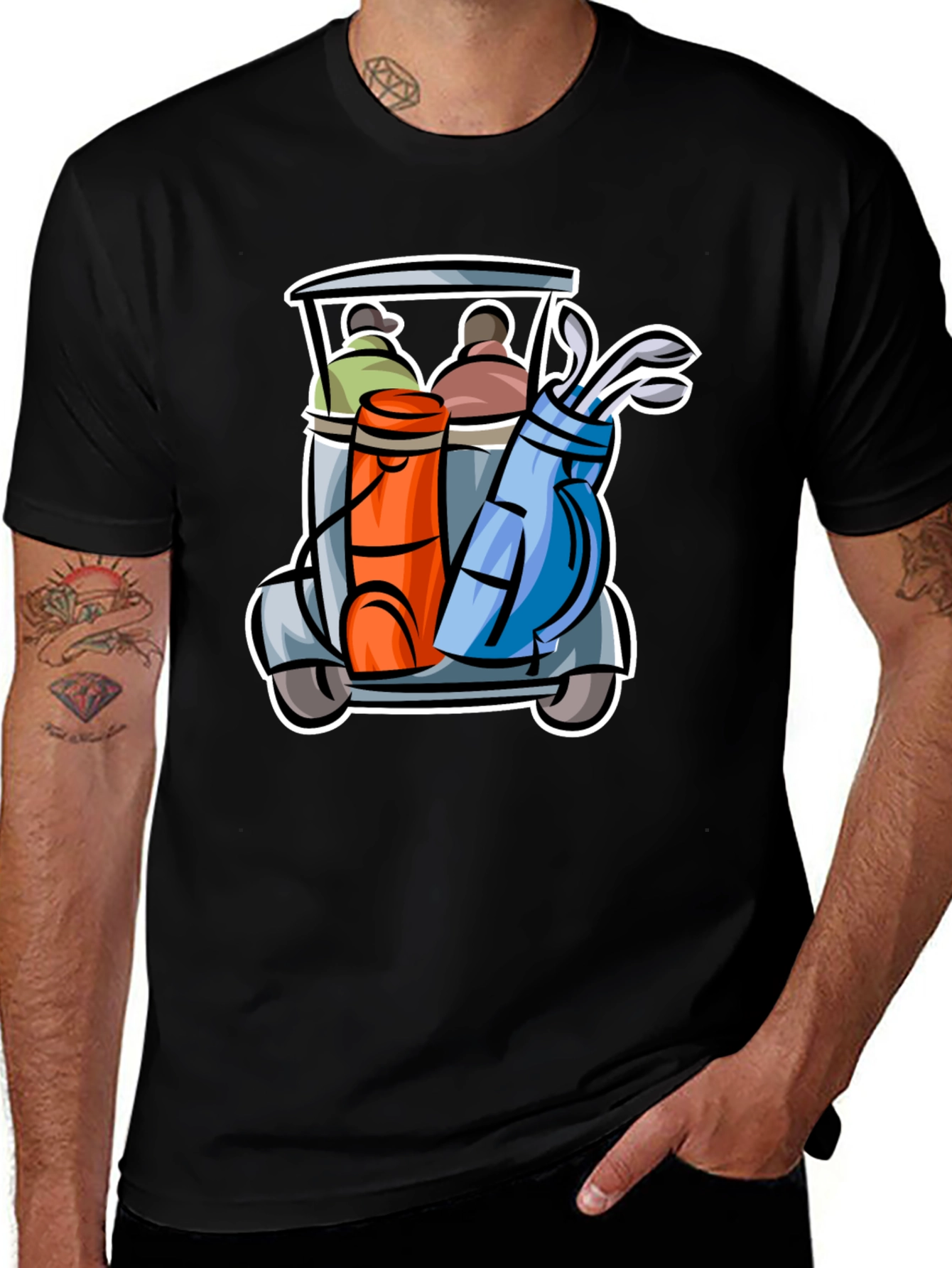 Golf Cart Graphic Tee - Fun Golfing T-Shirt