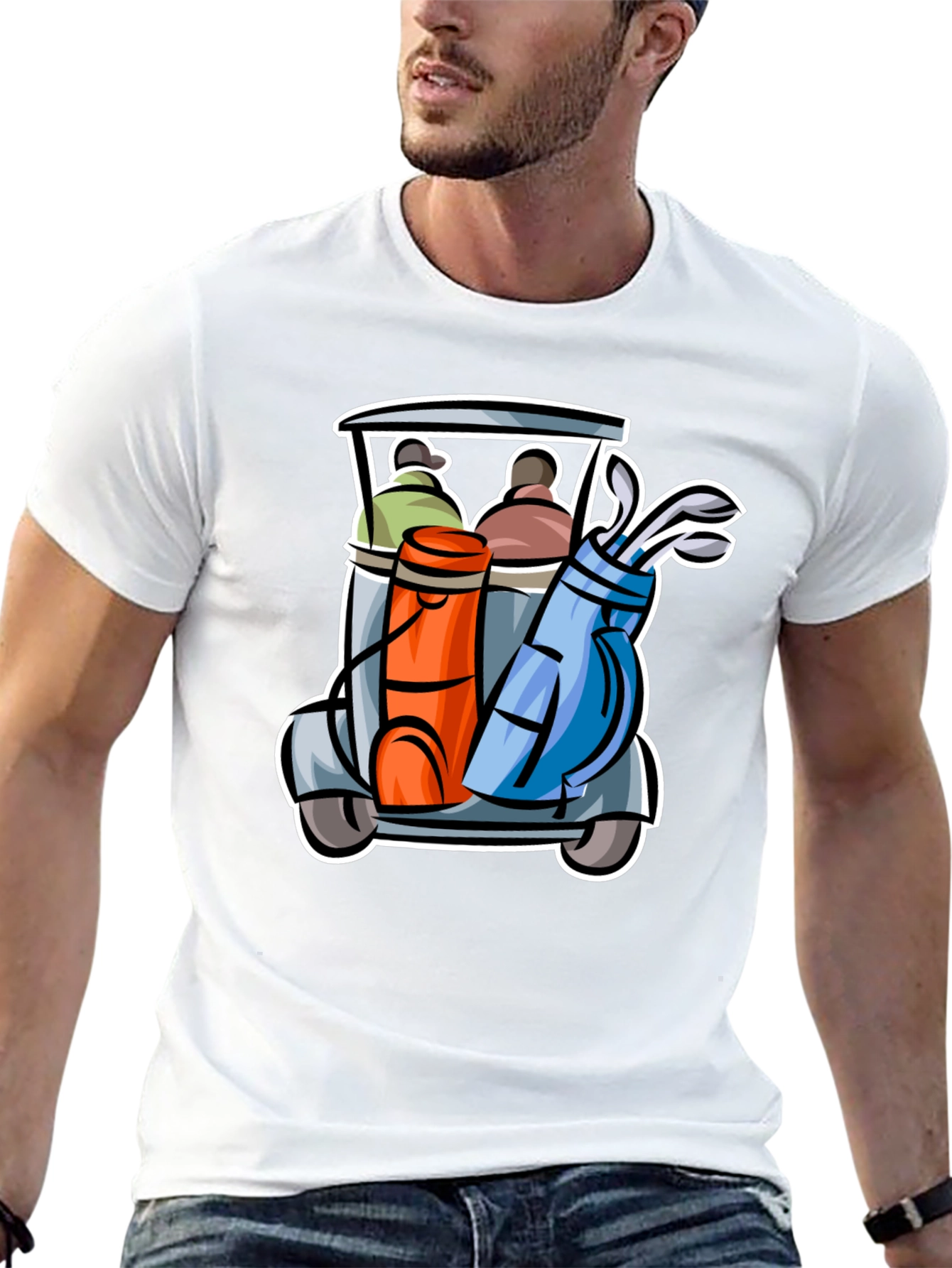 Golf Cart Graphic Tee - Fun Golfing T-Shirt
