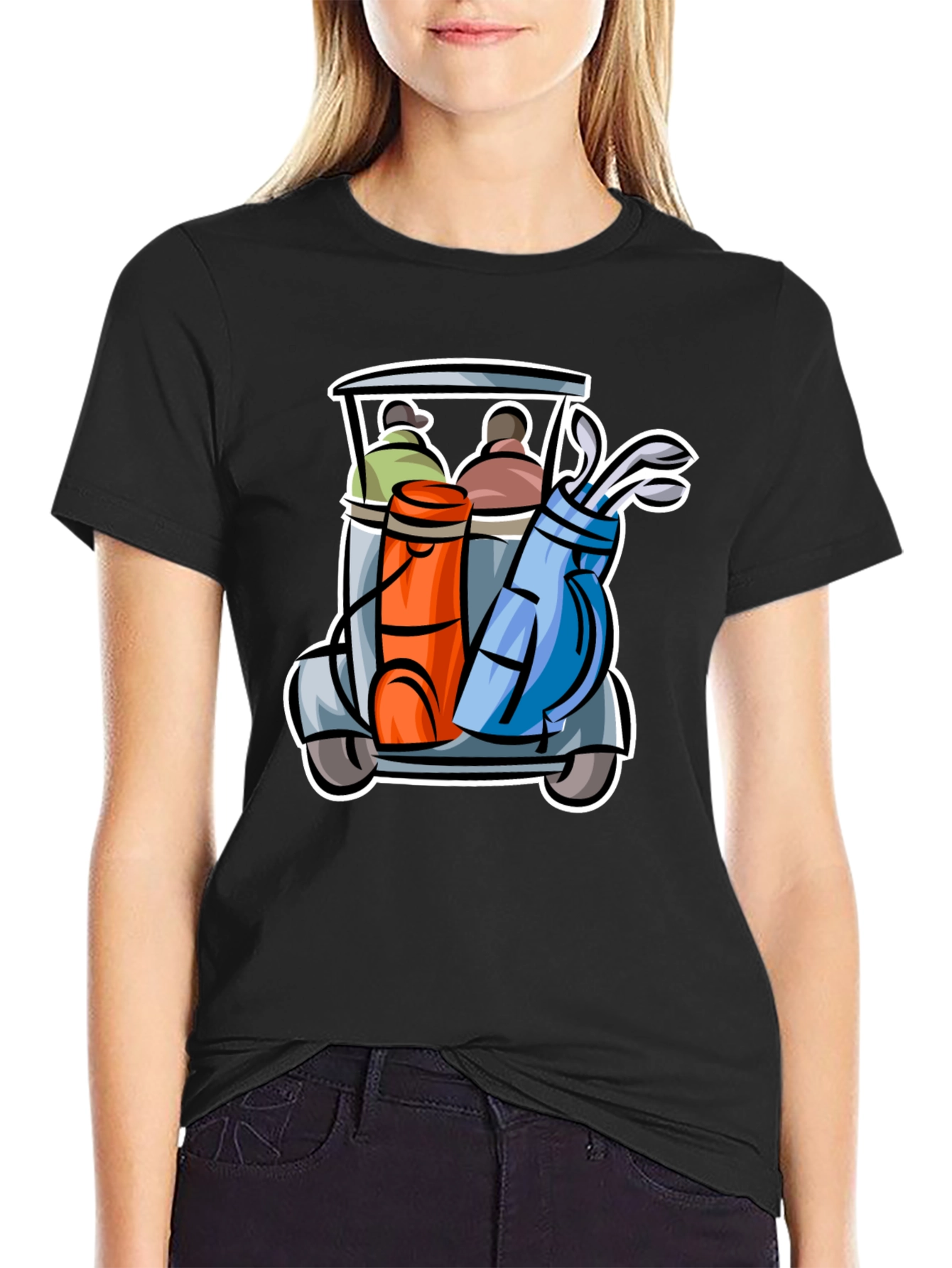 Golf Cart Graphic Tee - Fun Golfing T-Shirt