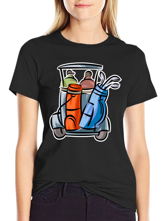 Golf Cart Graphic Tee - Fun Golfing T-Shirt