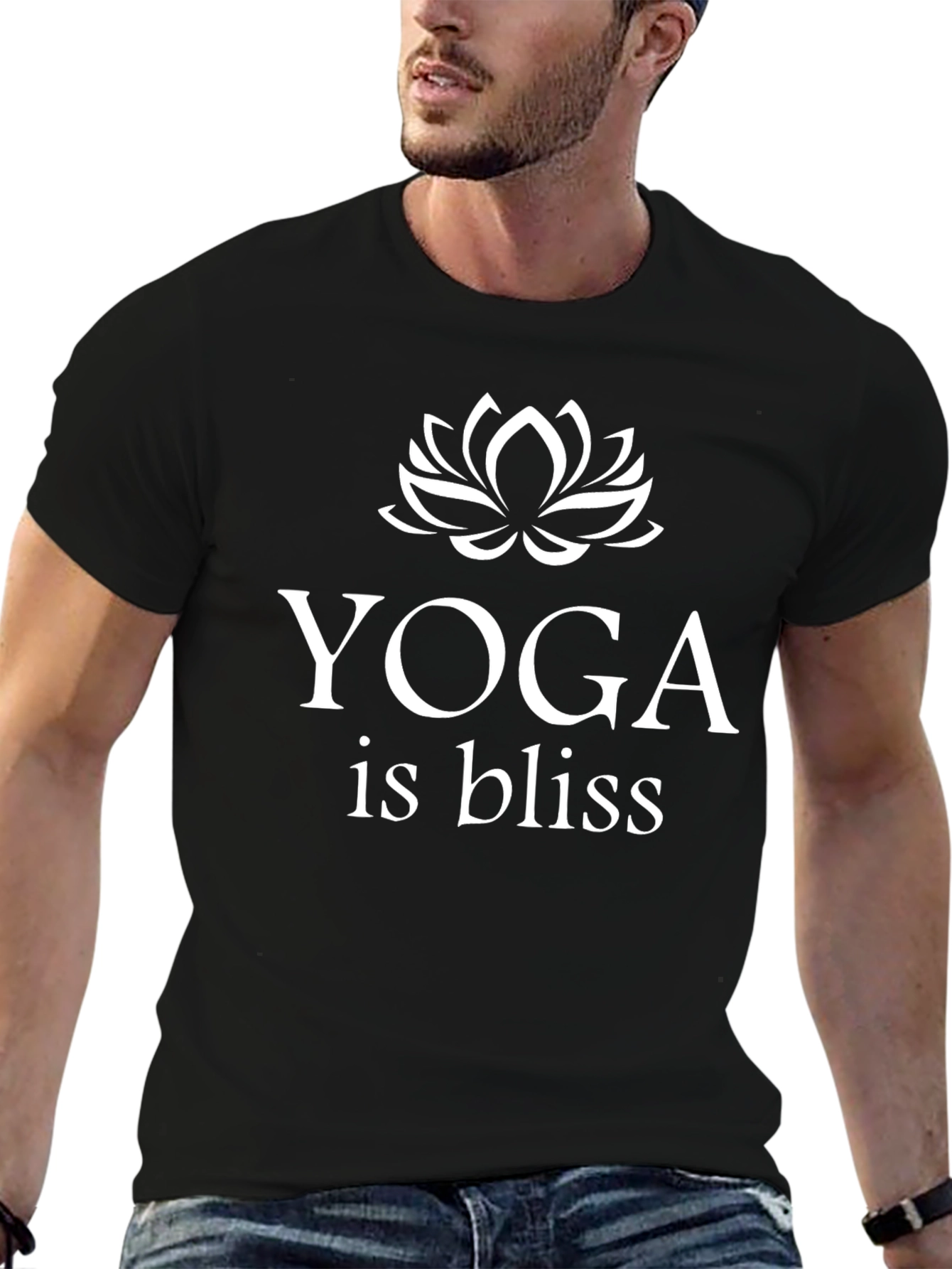 Yoga is Bliss Graphic Tee - Black