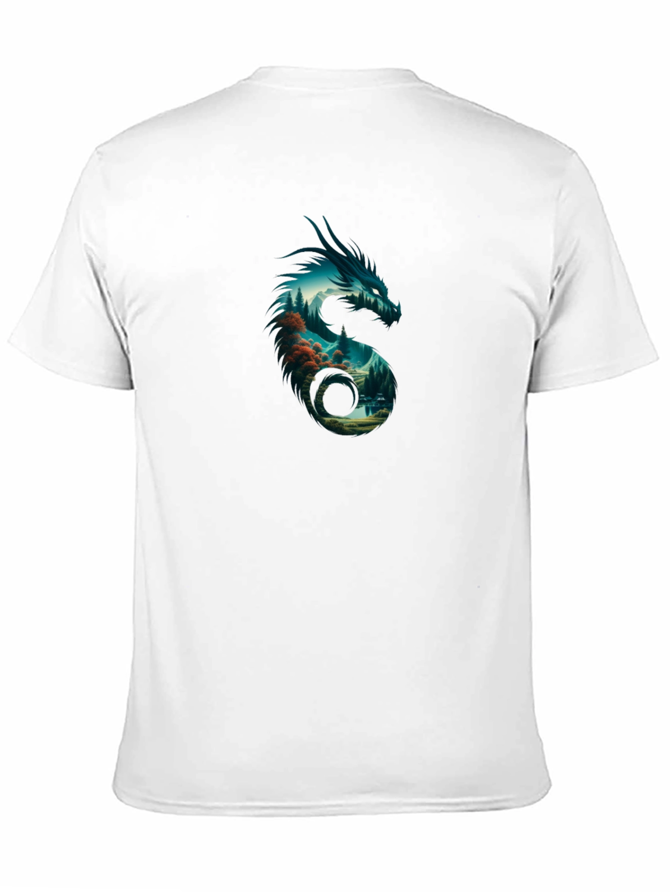 Dragon Landscape Graphic Tee - Cool Fantasy Design