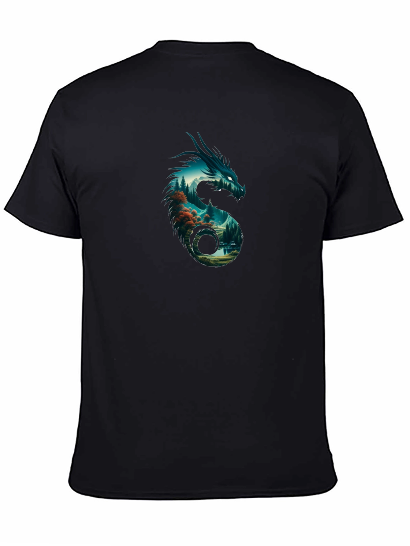 Dragon Landscape Graphic Tee - Cool Fantasy Design