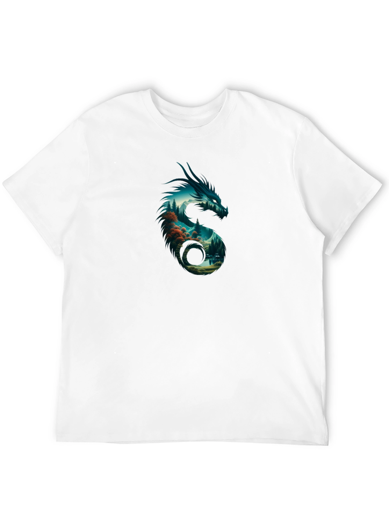 Dragon Landscape Graphic Tee - Cool Fantasy Design