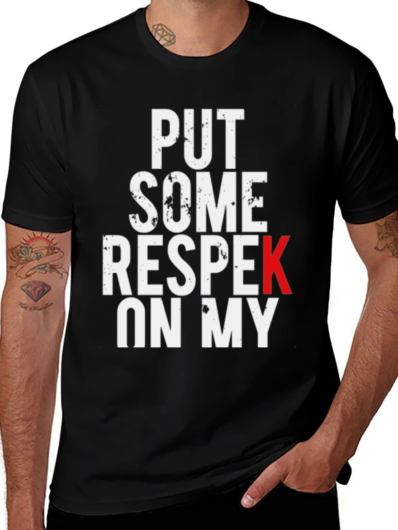 Put Some Respek On My Black Graphic Tee