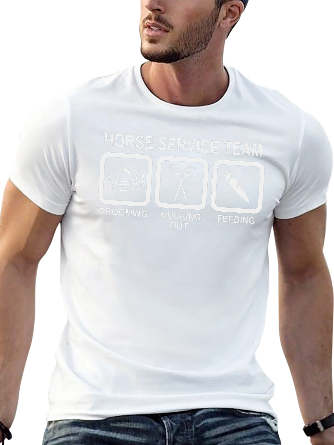 Horse Service Team Graphic T-Shirt - Black