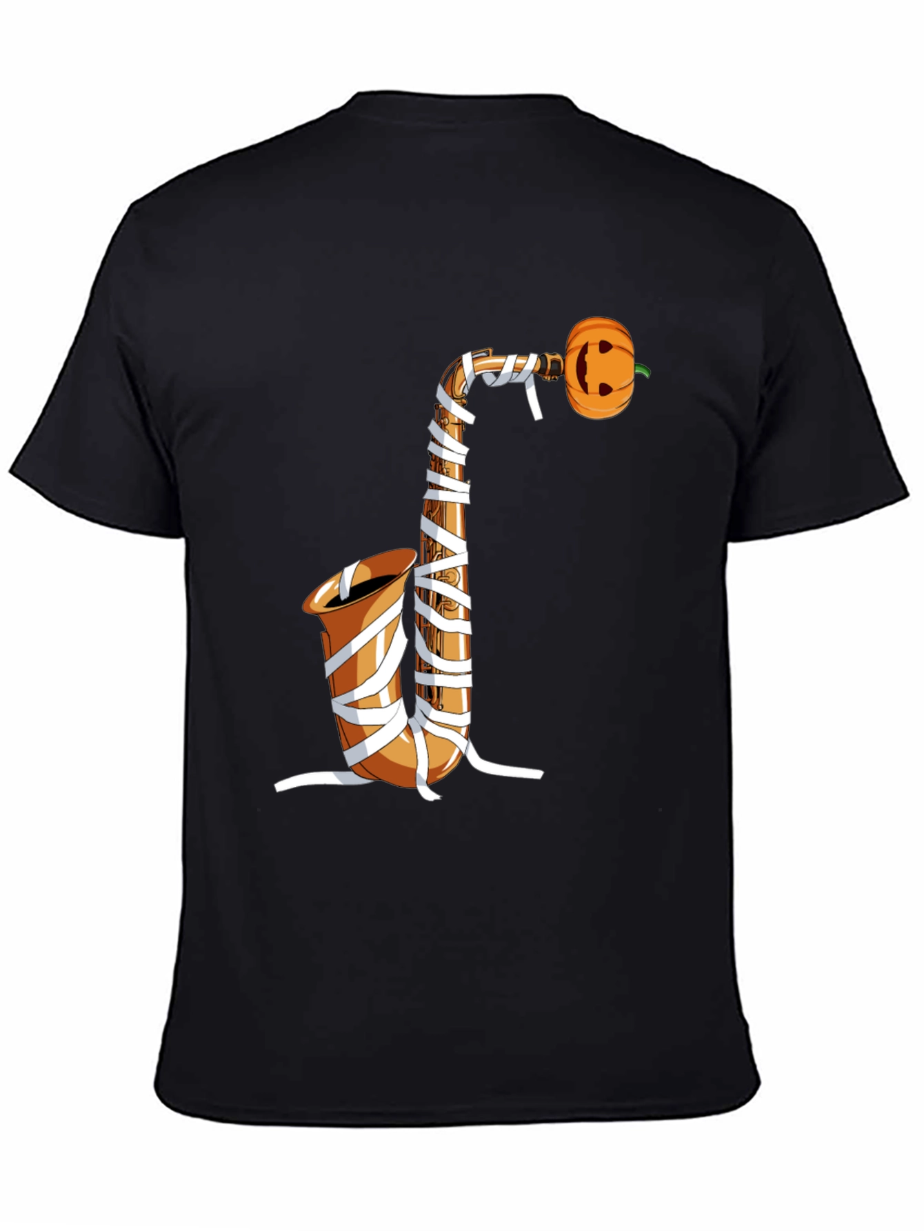 Halloween Saxophone Mummy Pumpkin T-Shirt