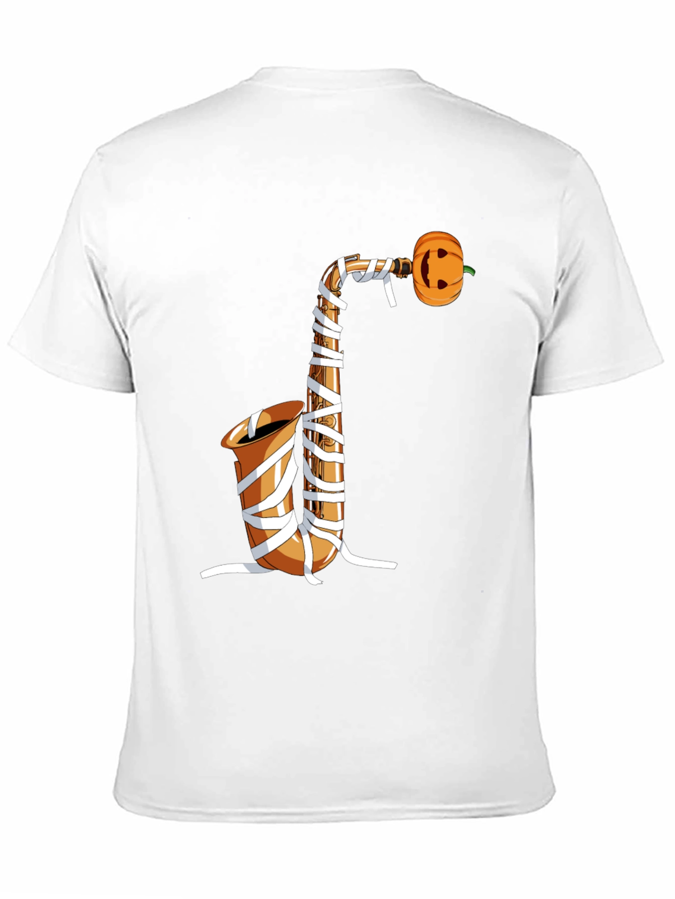 Halloween Saxophone Mummy Pumpkin T-Shirt