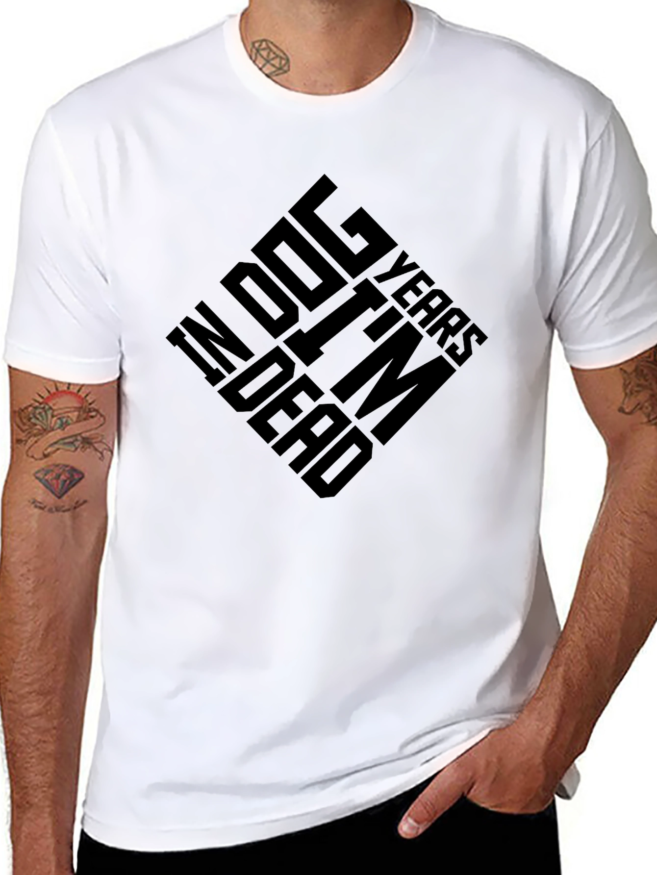Dog Years Funny Graphic Tee - Black Cotton T-Shirt