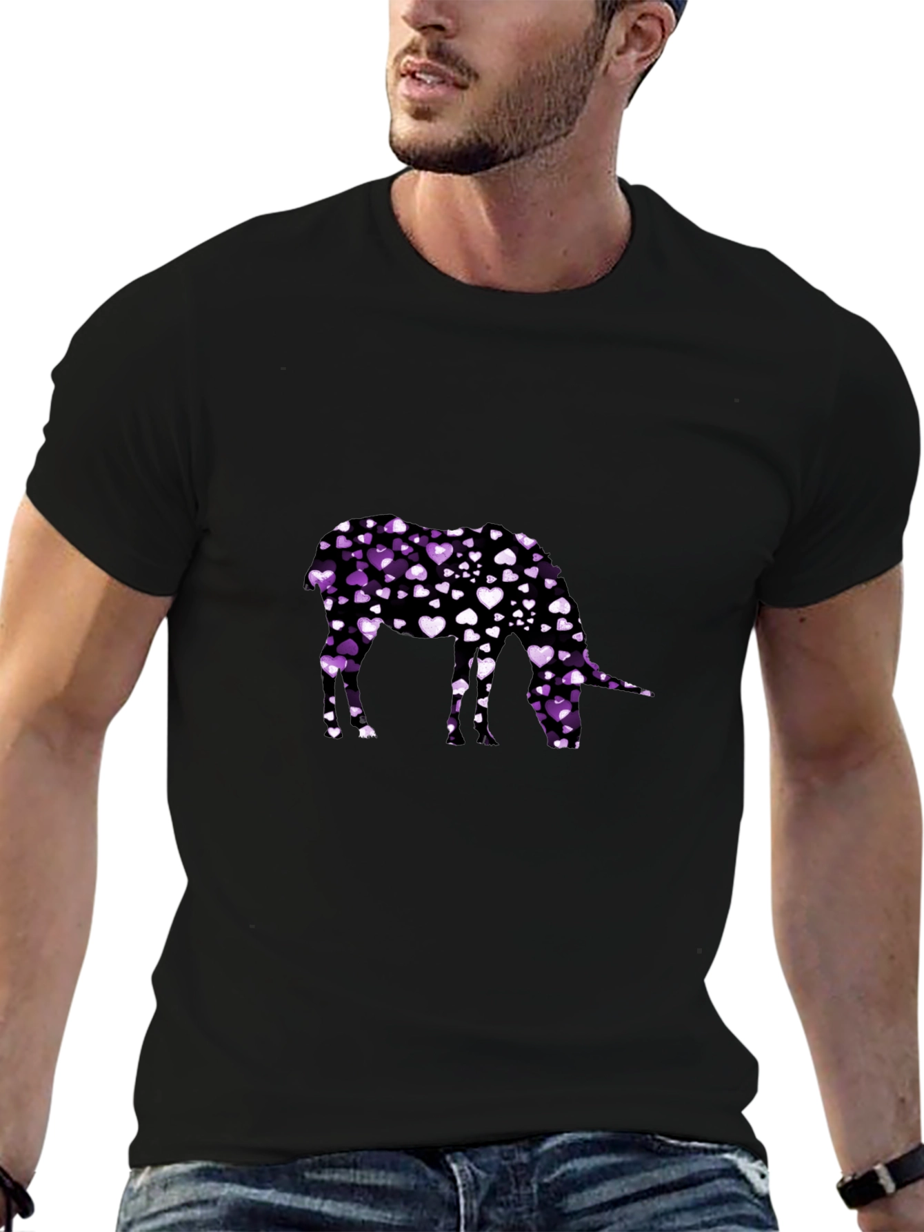 Heart Donkey Graphic Tee - Black