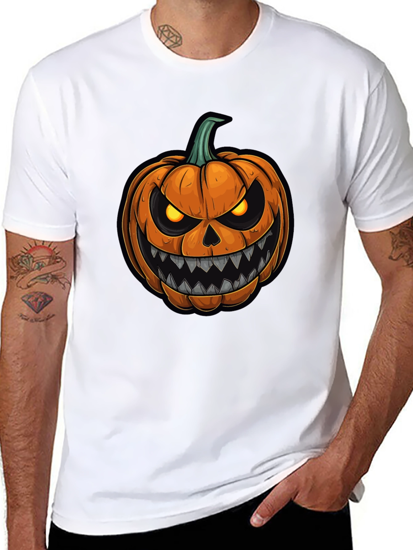 Halloween Pumpkin Graphic Tee - Spooky Season Shirt