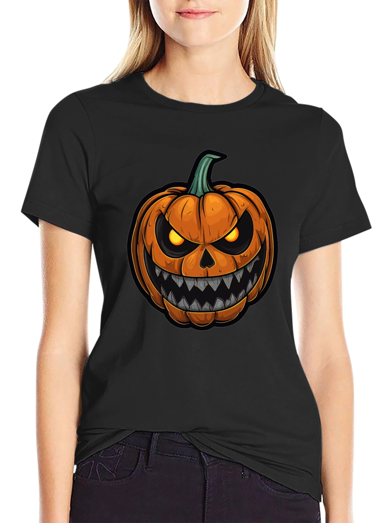 Halloween Pumpkin Graphic Tee - Spooky Season Shirt