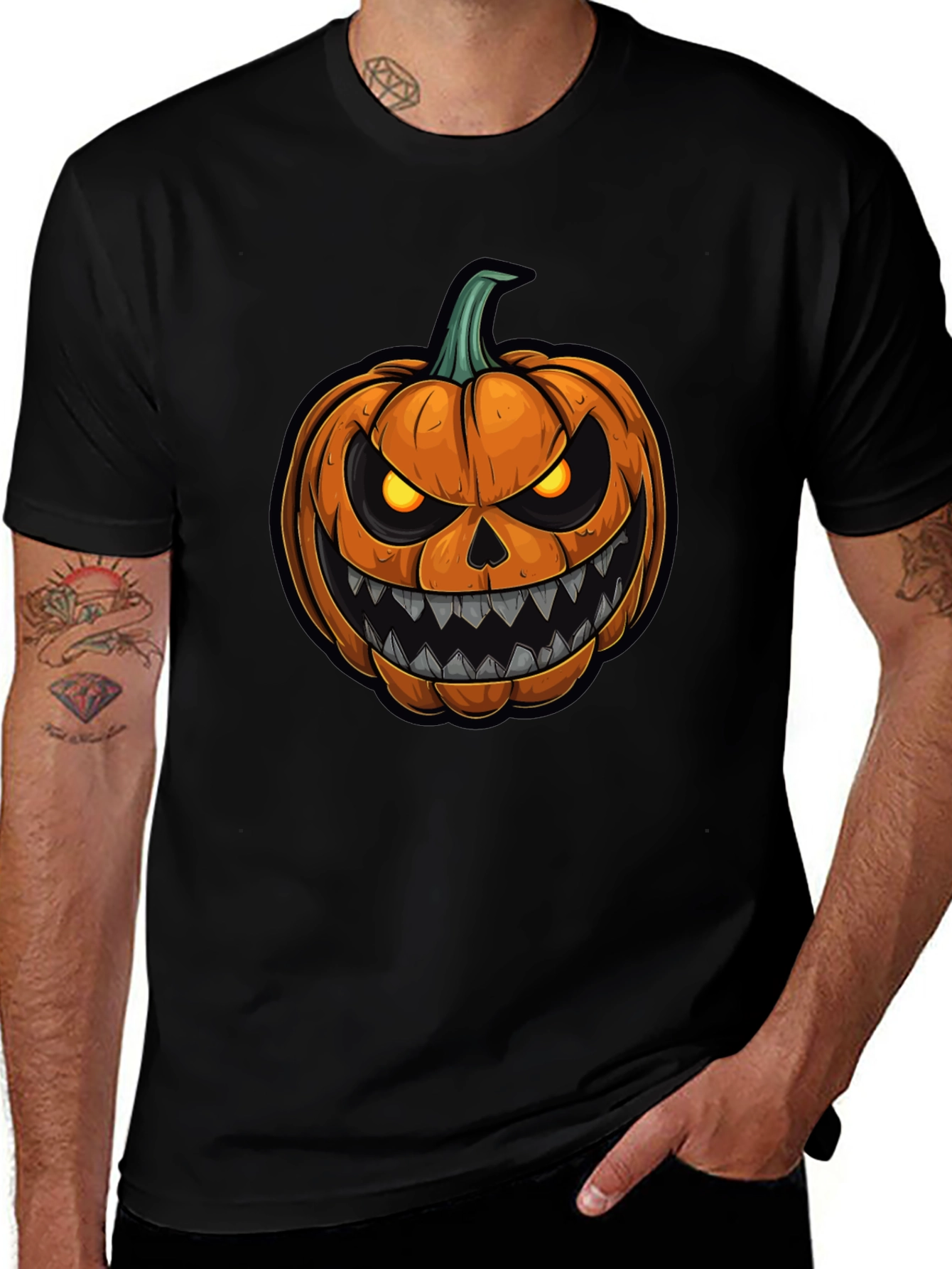 Halloween Pumpkin Graphic Tee - Spooky Season Shirt