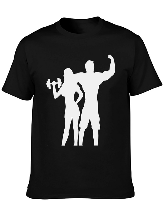 Fitness Couple Graphic Tee - Workout Motivation Shirt