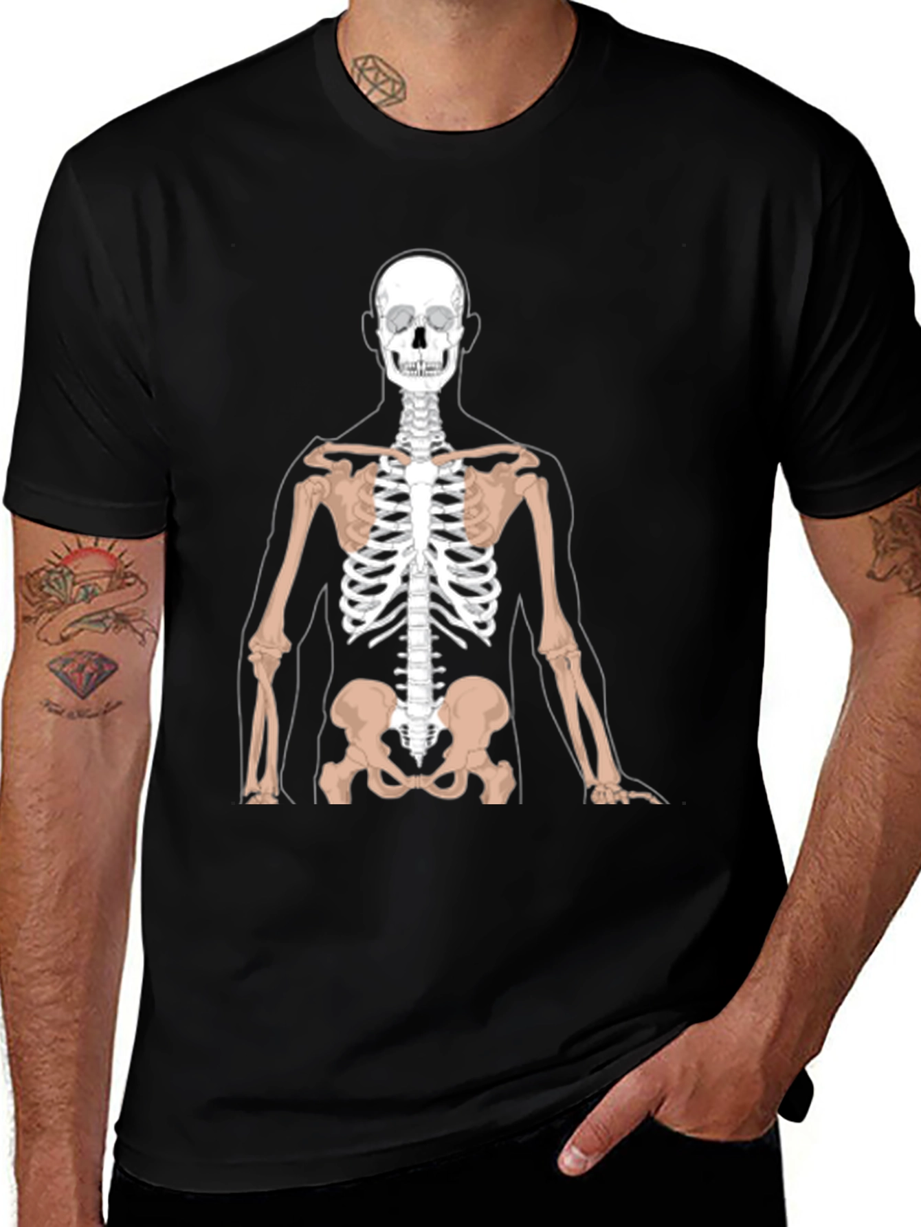 Anatomy Skeleton Graphic Black T-Shirt