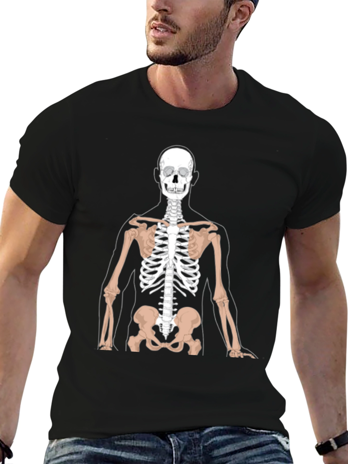 Anatomy Skeleton Graphic Black T-Shirt
