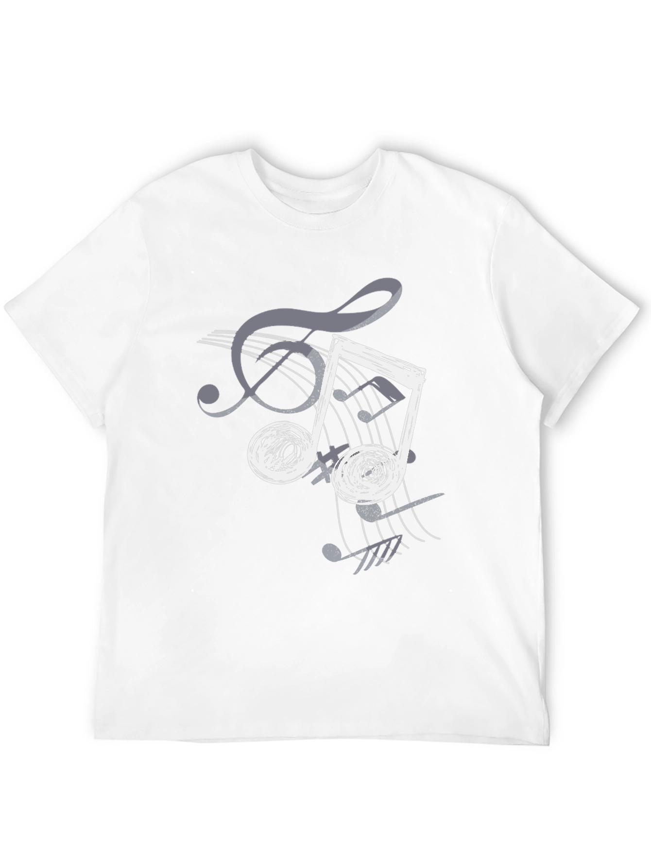 Musical Note Graphic Print T-Shirt - Casual Black Tee