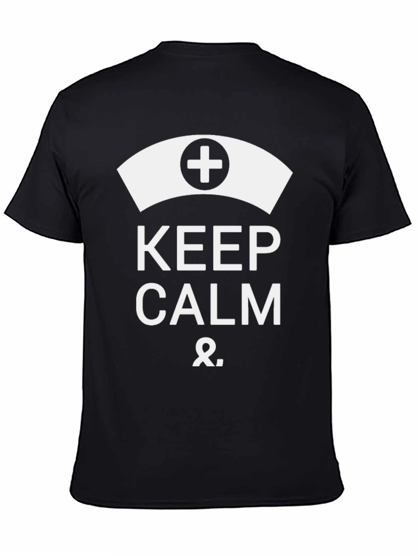 Keep Calm Nurse T-Shirt Black Cotton Tee Nurse Hat