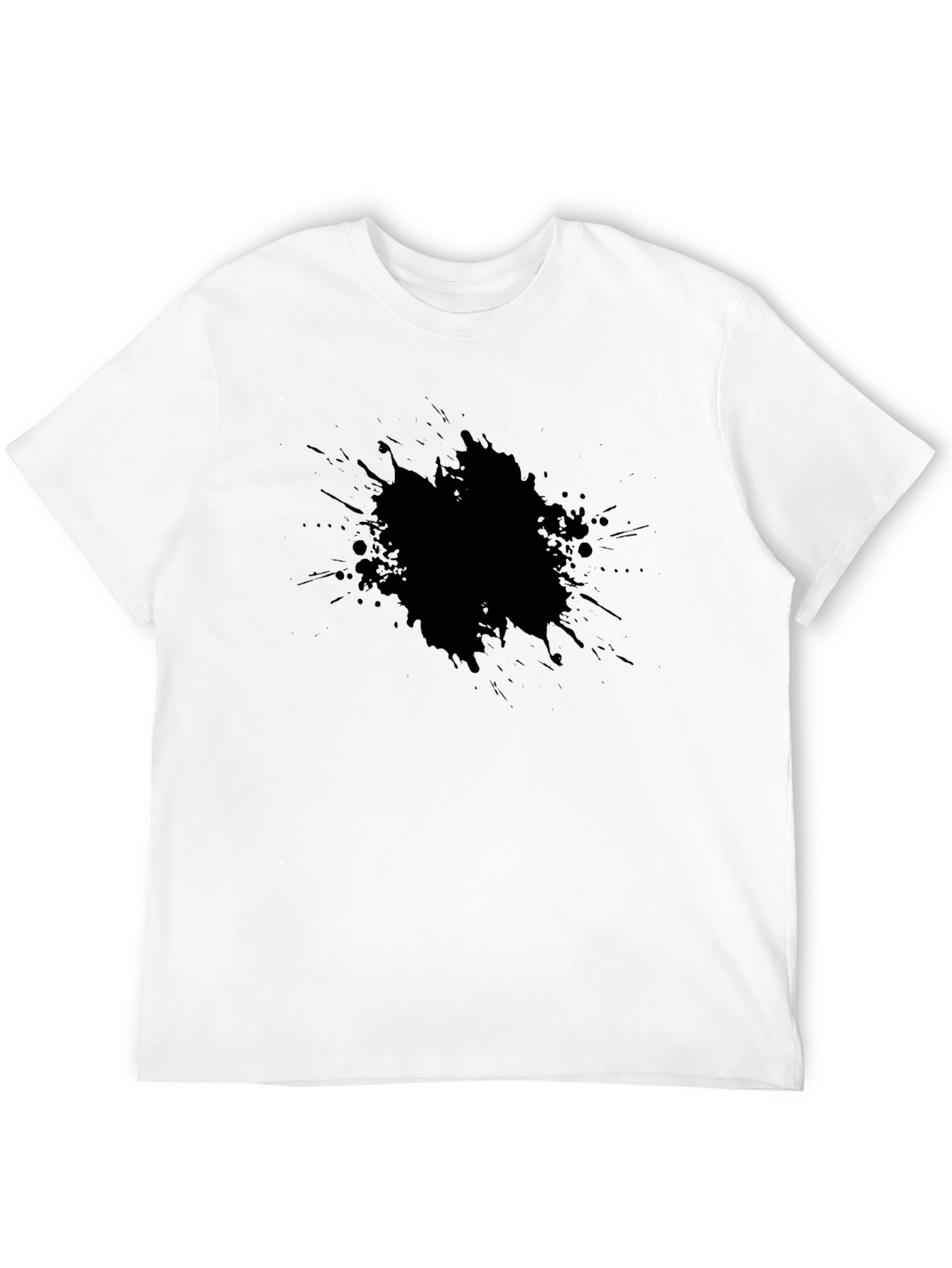 Mens Black Splatter Print Tee - Casual Style