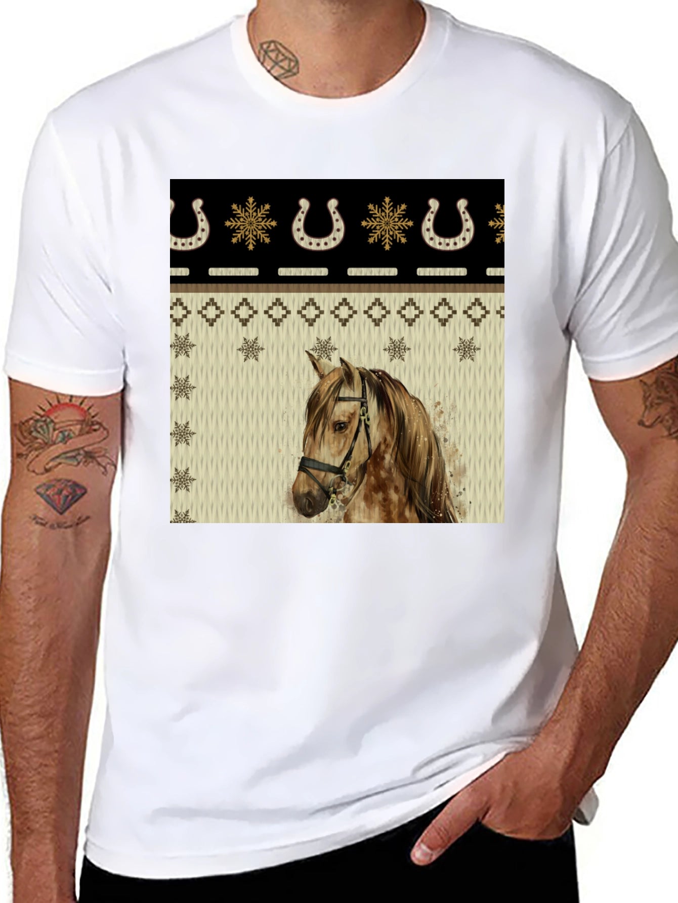 Horse & Horseshoe Holiday T-Shirt