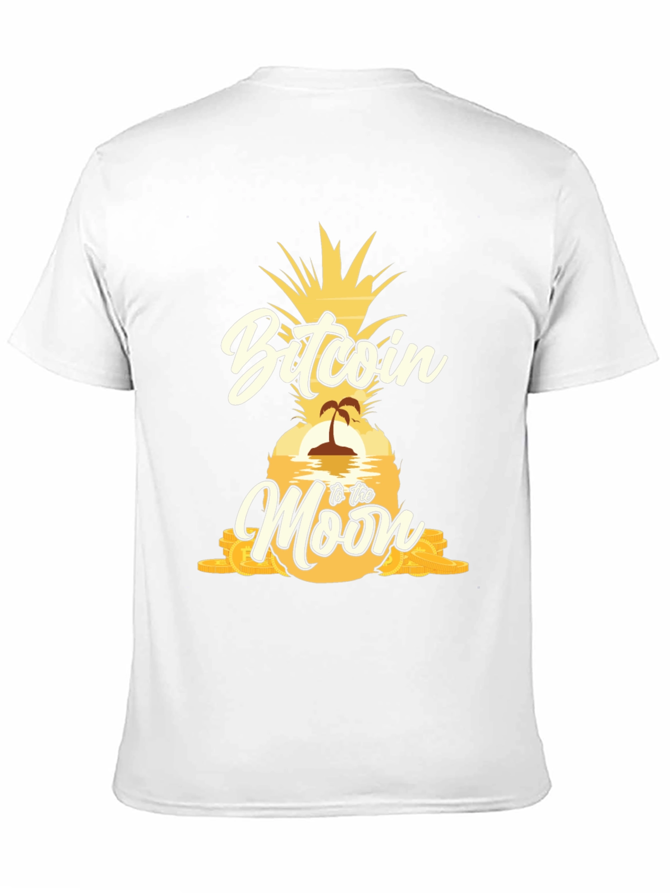 Bitcoin to the Moon Pineapple Graphic T-Shirt