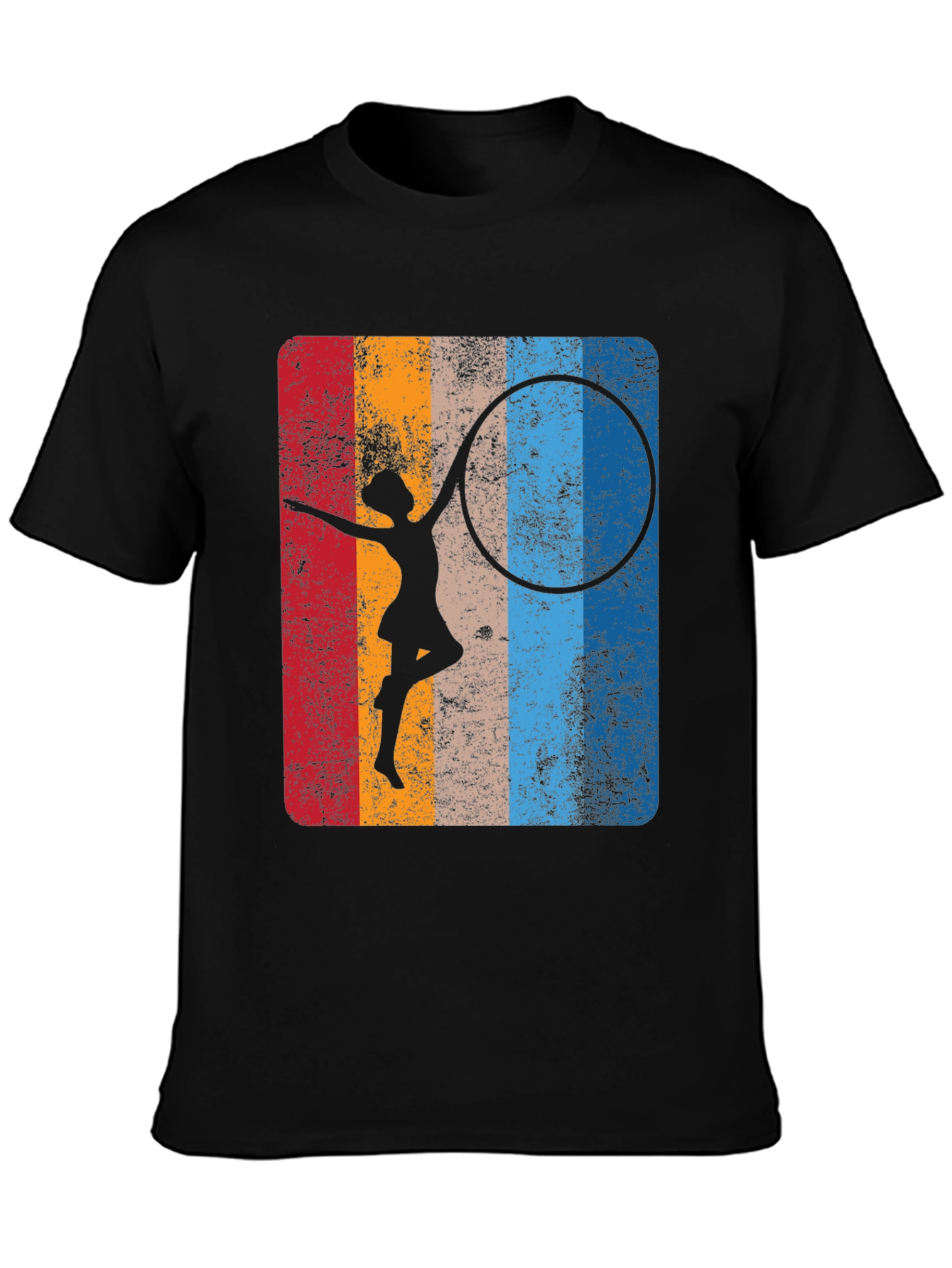 Retro Gymnast Hula Hoop Graphic T-Shirt