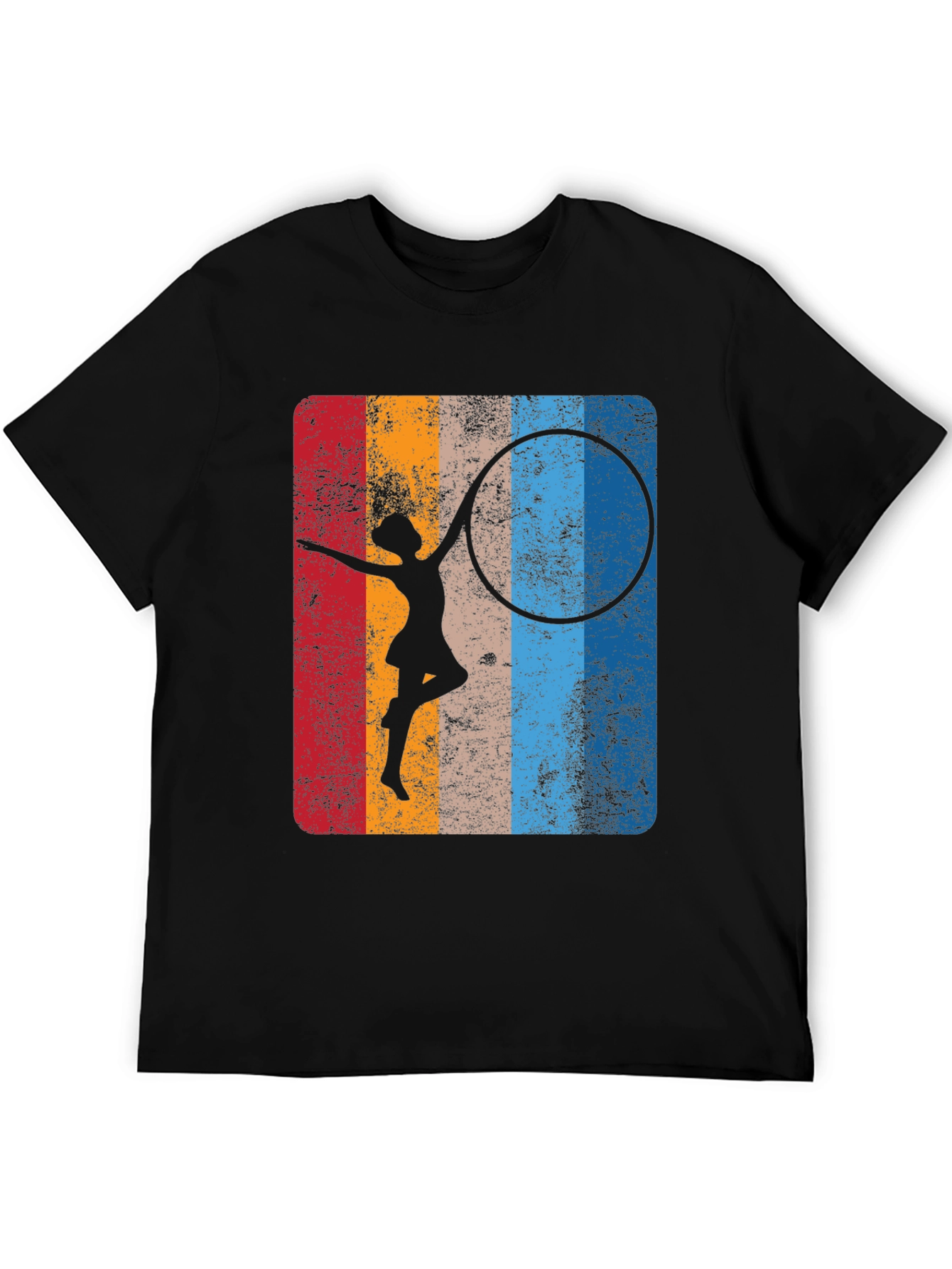 Retro Gymnast Hula Hoop Graphic T-Shirt