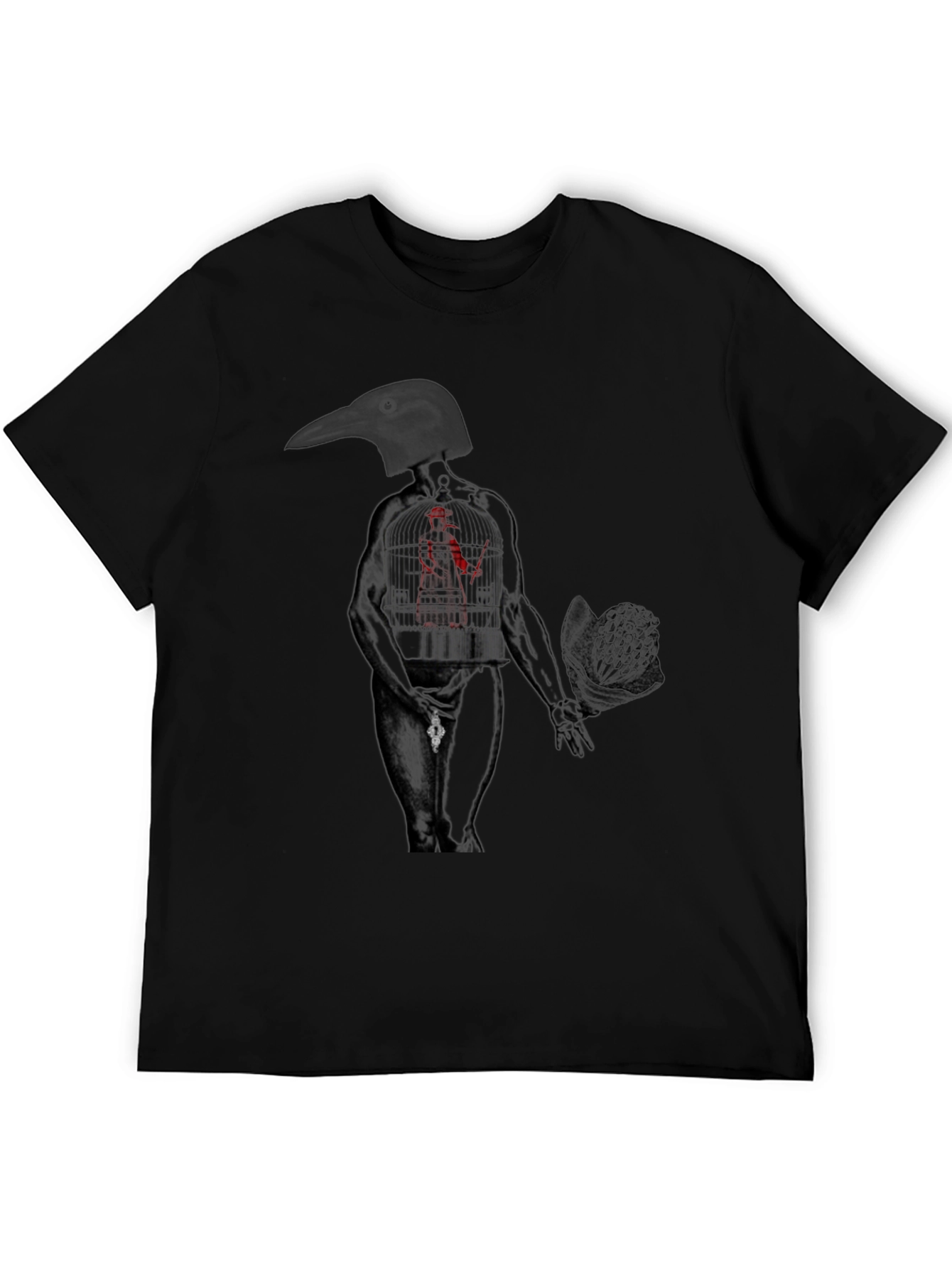 Raven Head Anatomical Human Graphic Tee