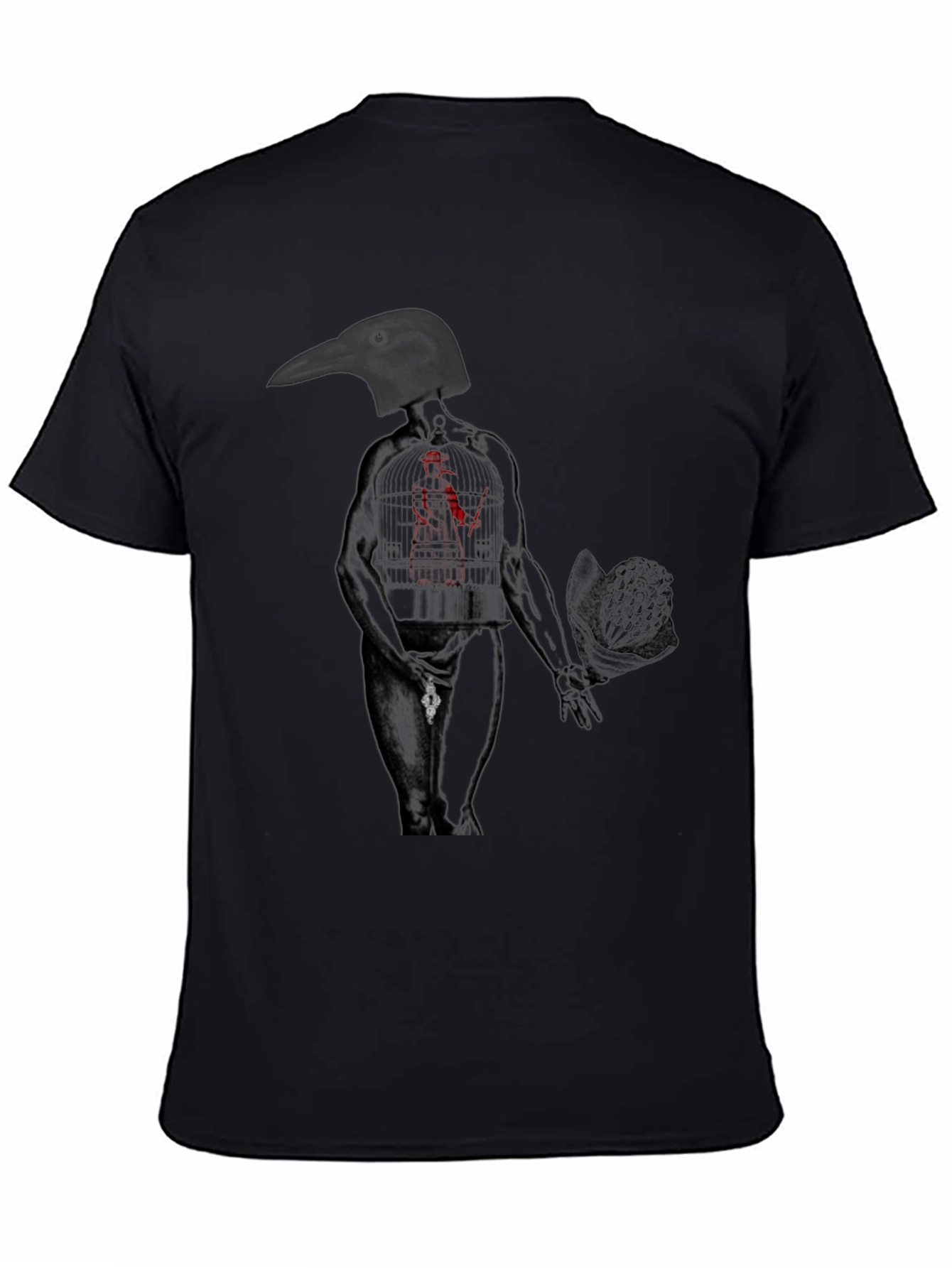 Raven Head Anatomical Human Graphic Tee