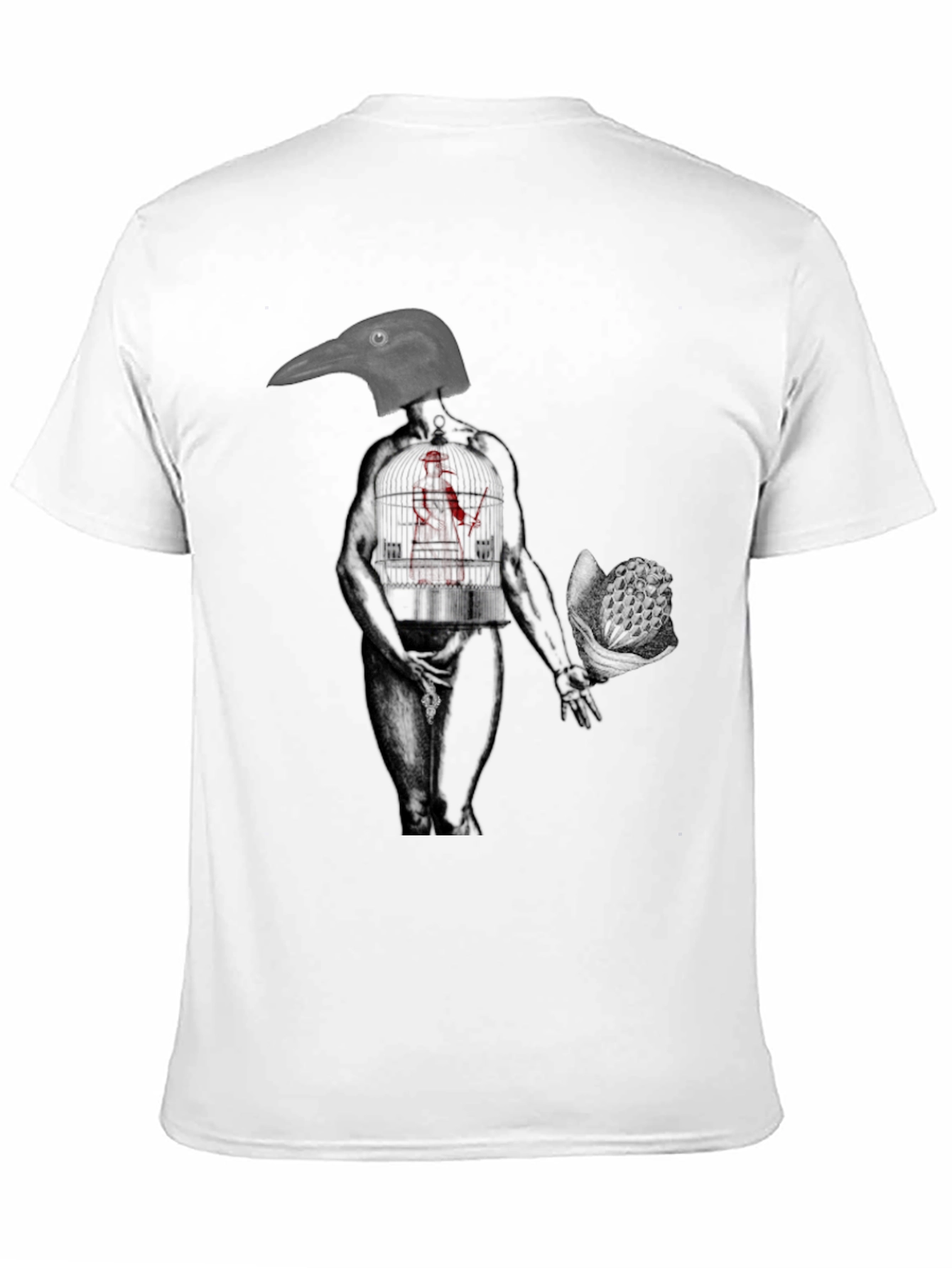 Raven Head Anatomical Human Graphic Tee