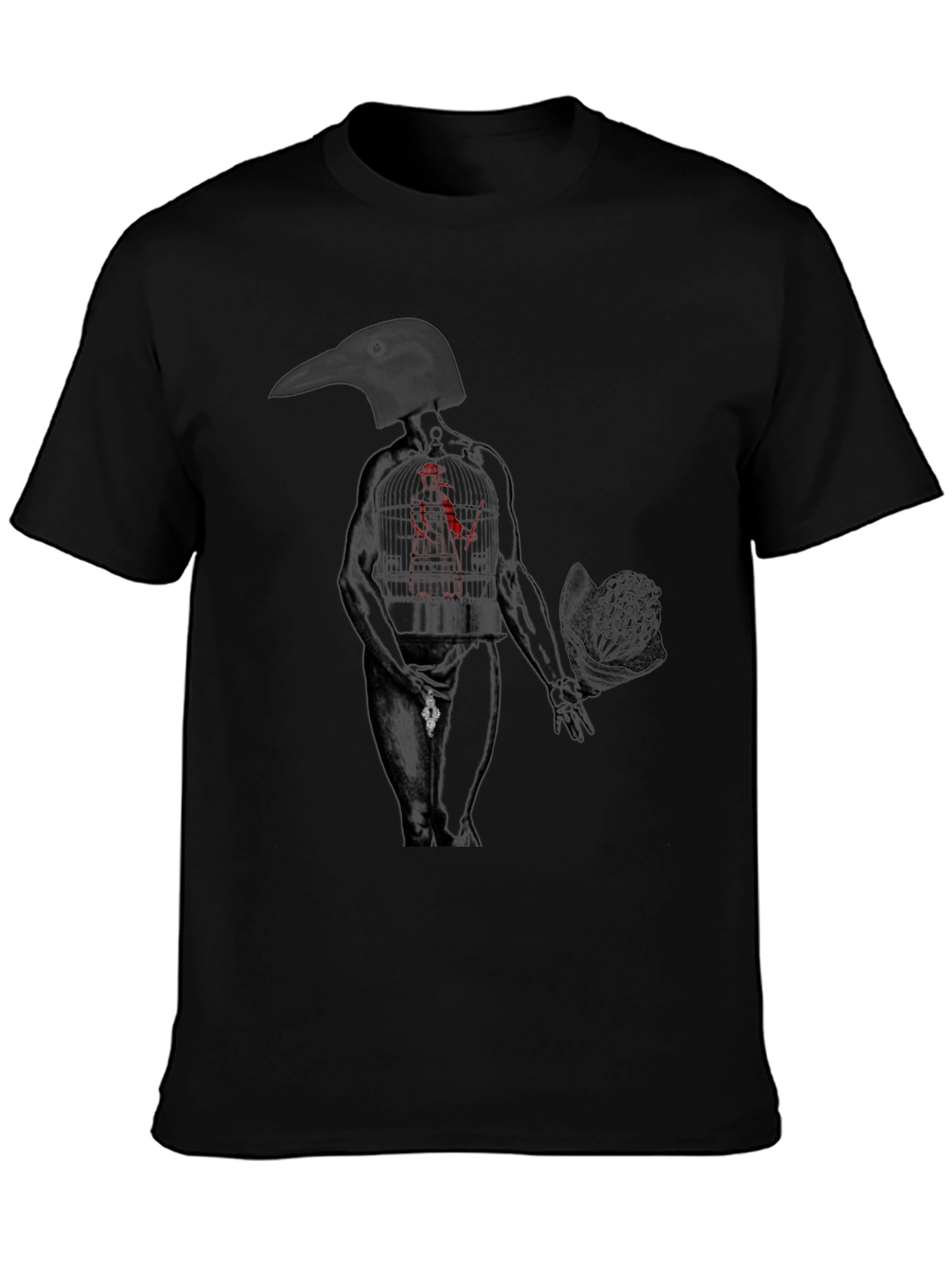 Raven Head Anatomical Human Graphic Tee