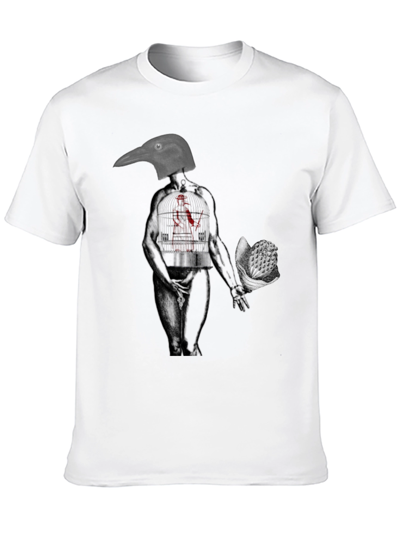 Raven Head Anatomical Human Graphic Tee