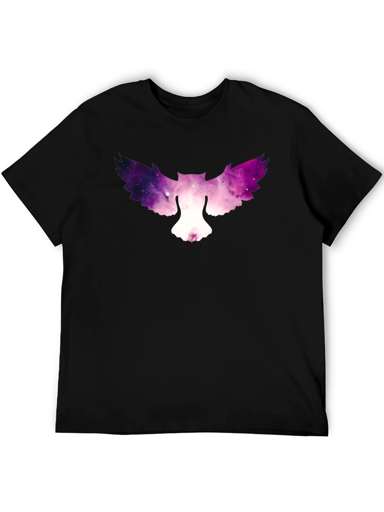 Galaxy Owl Graphic Tee - Stylish Mens Black T-Shirt