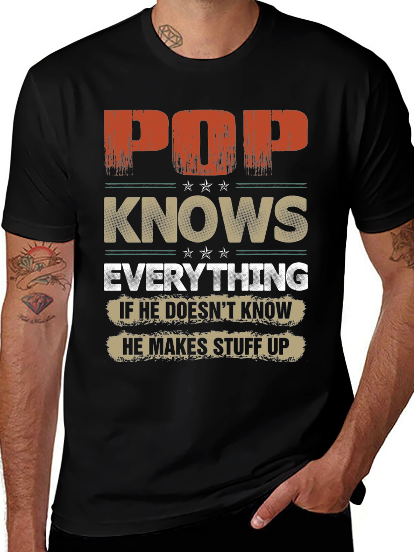 Pop Knows Everything Graphic T-Shirt - Fathers Day Gift
