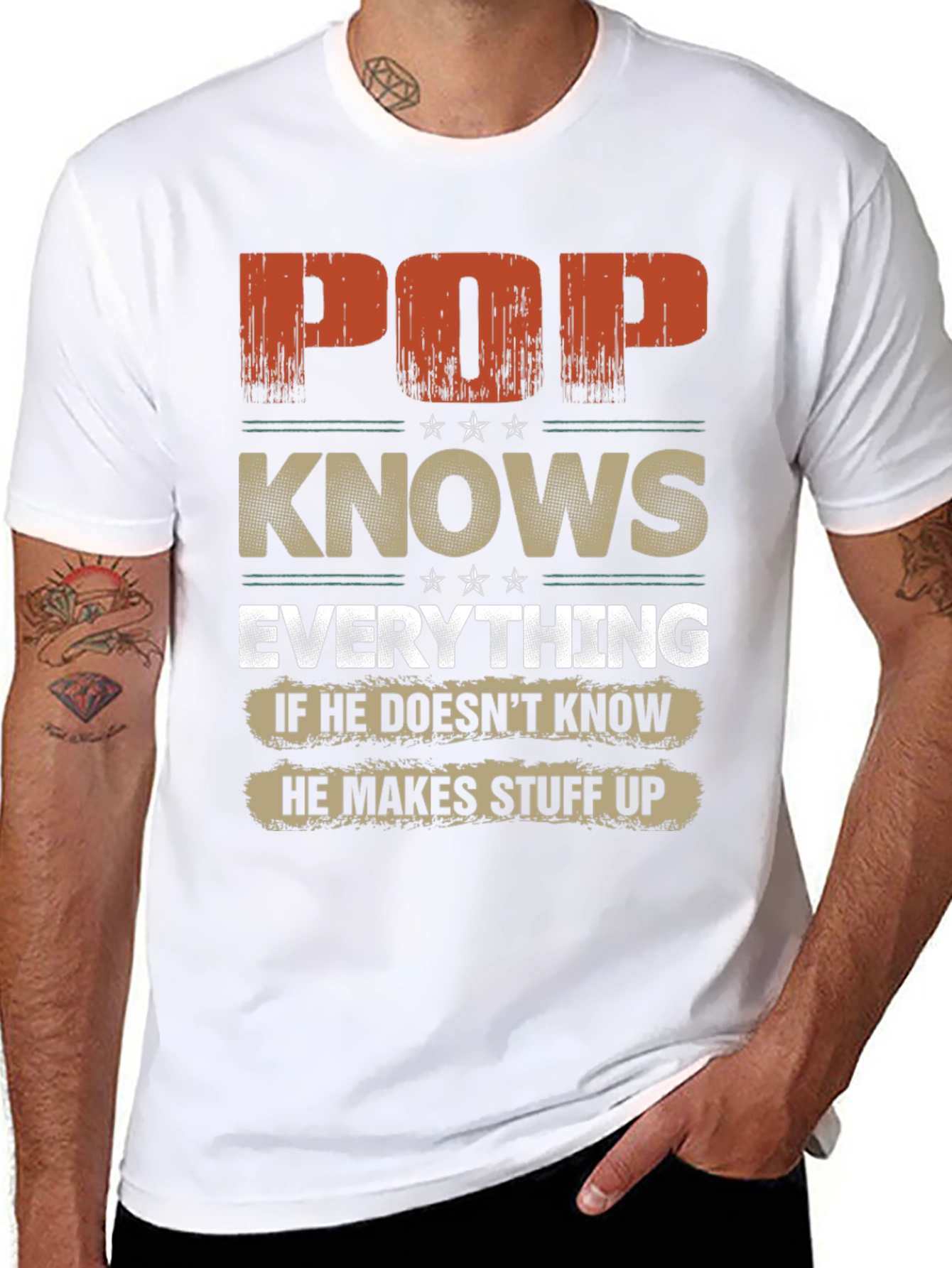 Pop Knows Everything Graphic T-Shirt - Fathers Day Gift