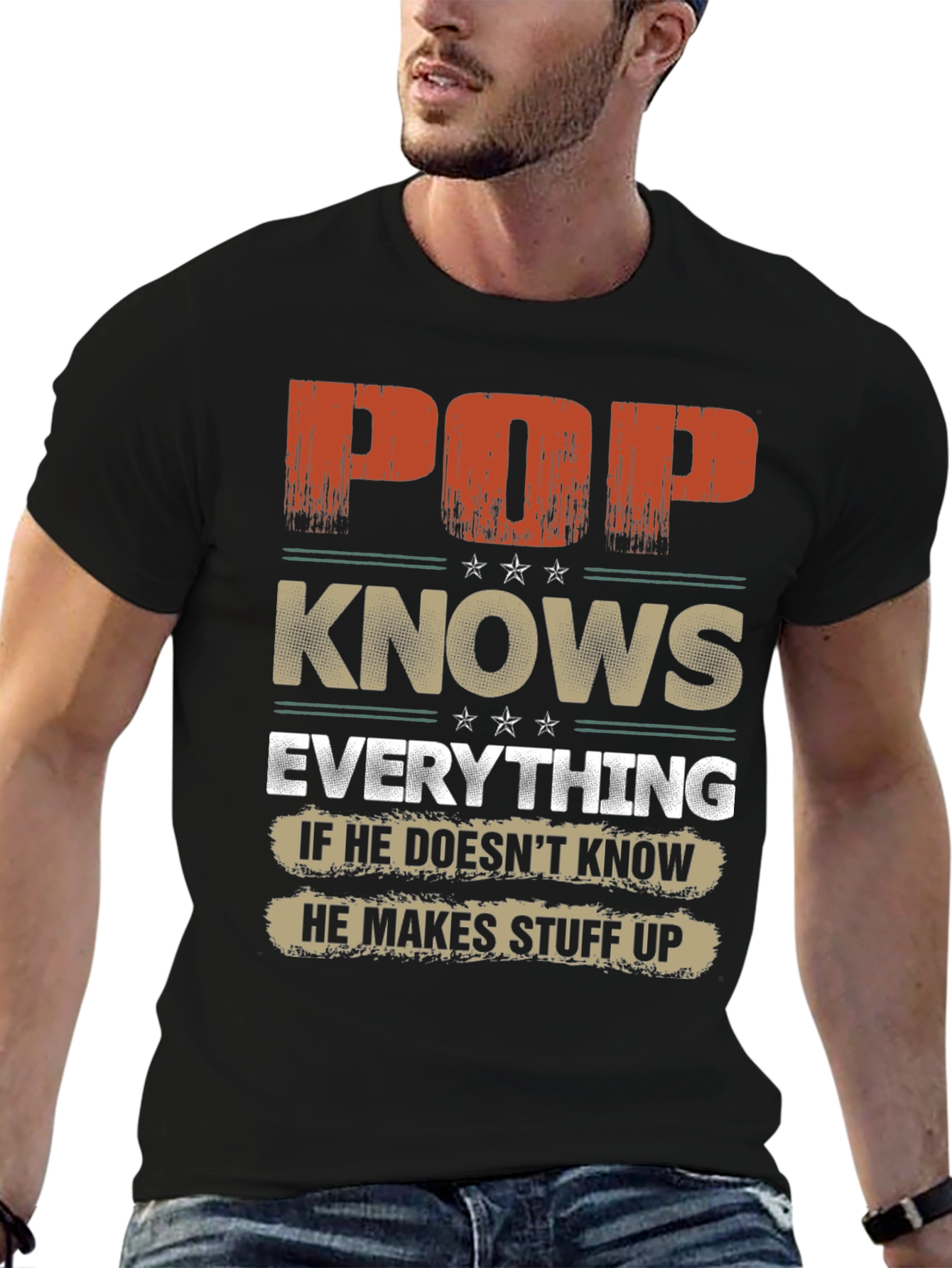 Pop Knows Everything Graphic T-Shirt - Fathers Day Gift