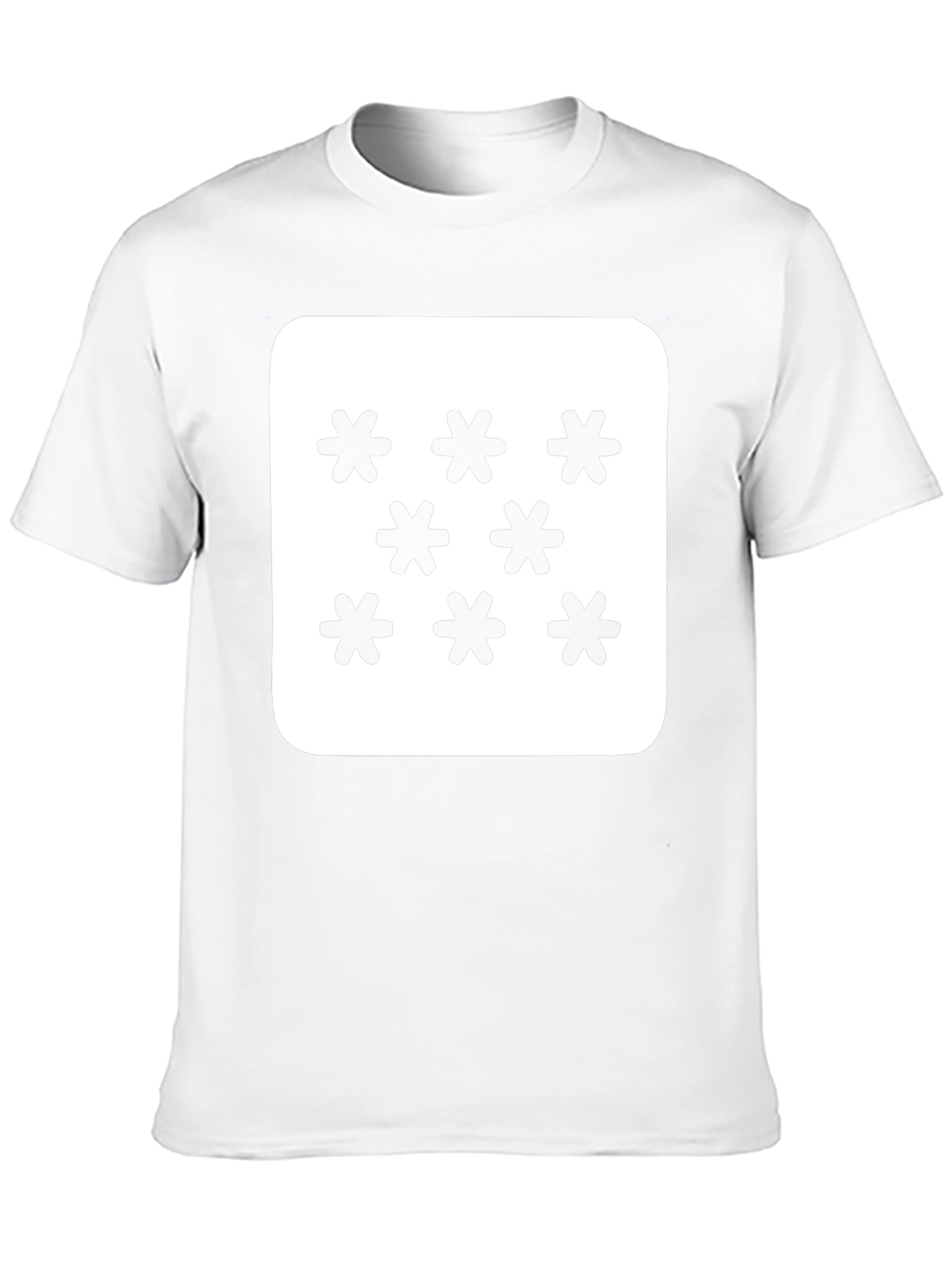 Geometric Snowflake Pattern Black T-Shirt