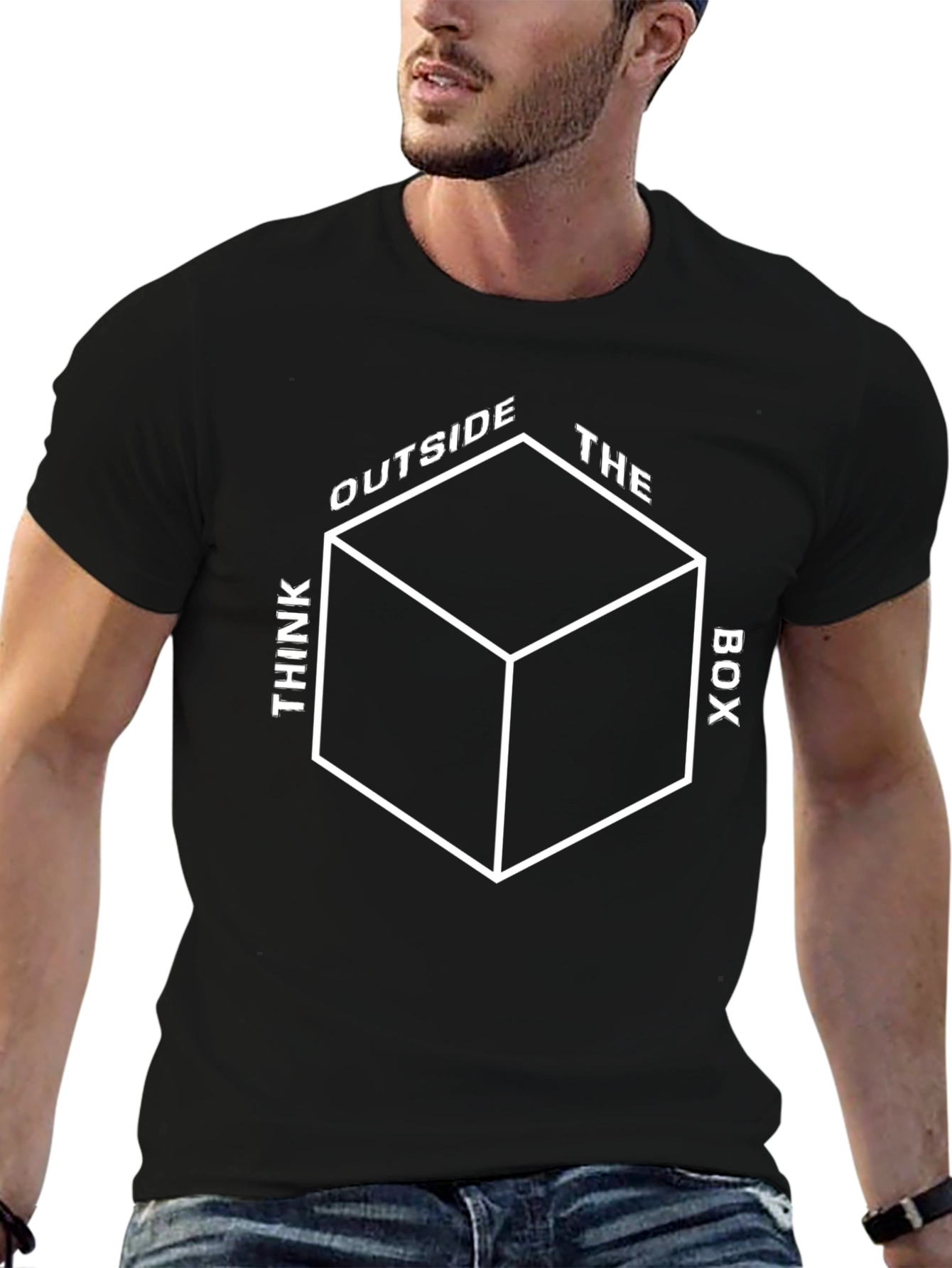 Think Outside the Box Graphic Tee - Black