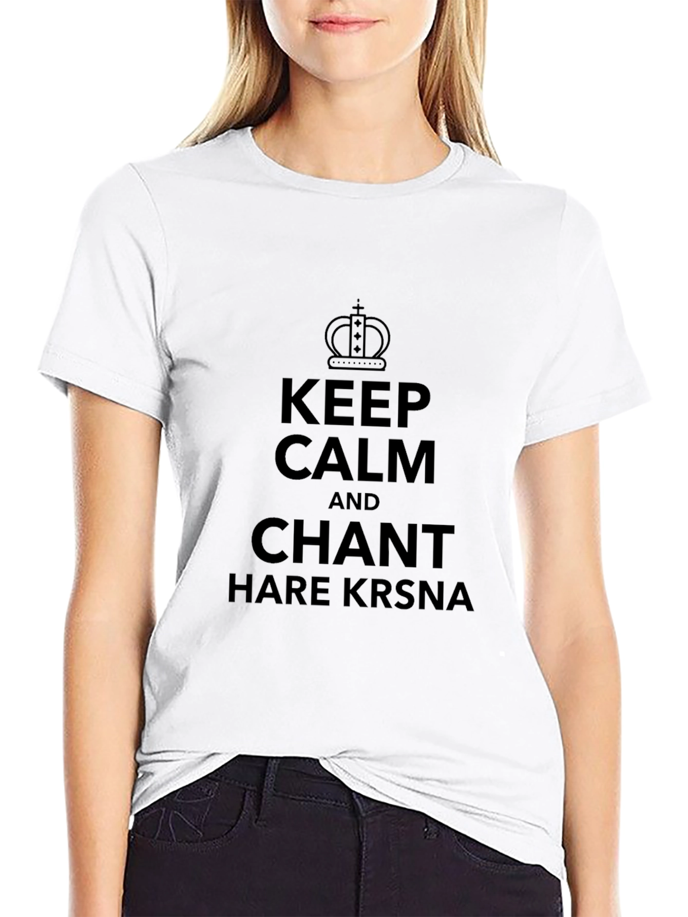 Keep Calm and Chant Hare Krsna Black T-Shirt