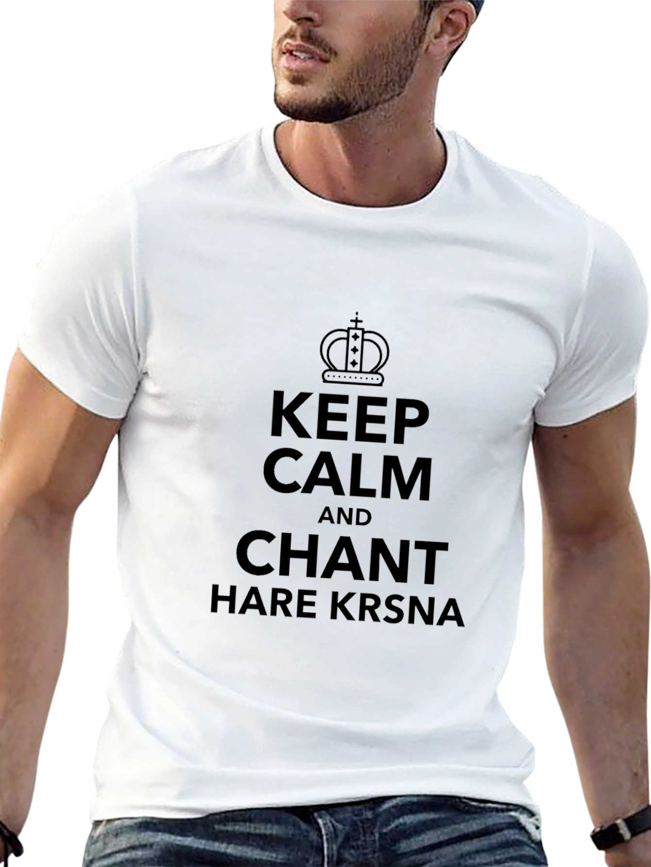 Keep Calm and Chant Hare Krsna Black T-Shirt